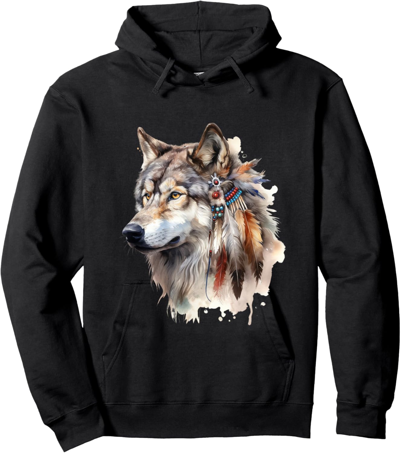 Native American Tribe Wolf Hoodie - Hoodie | Black