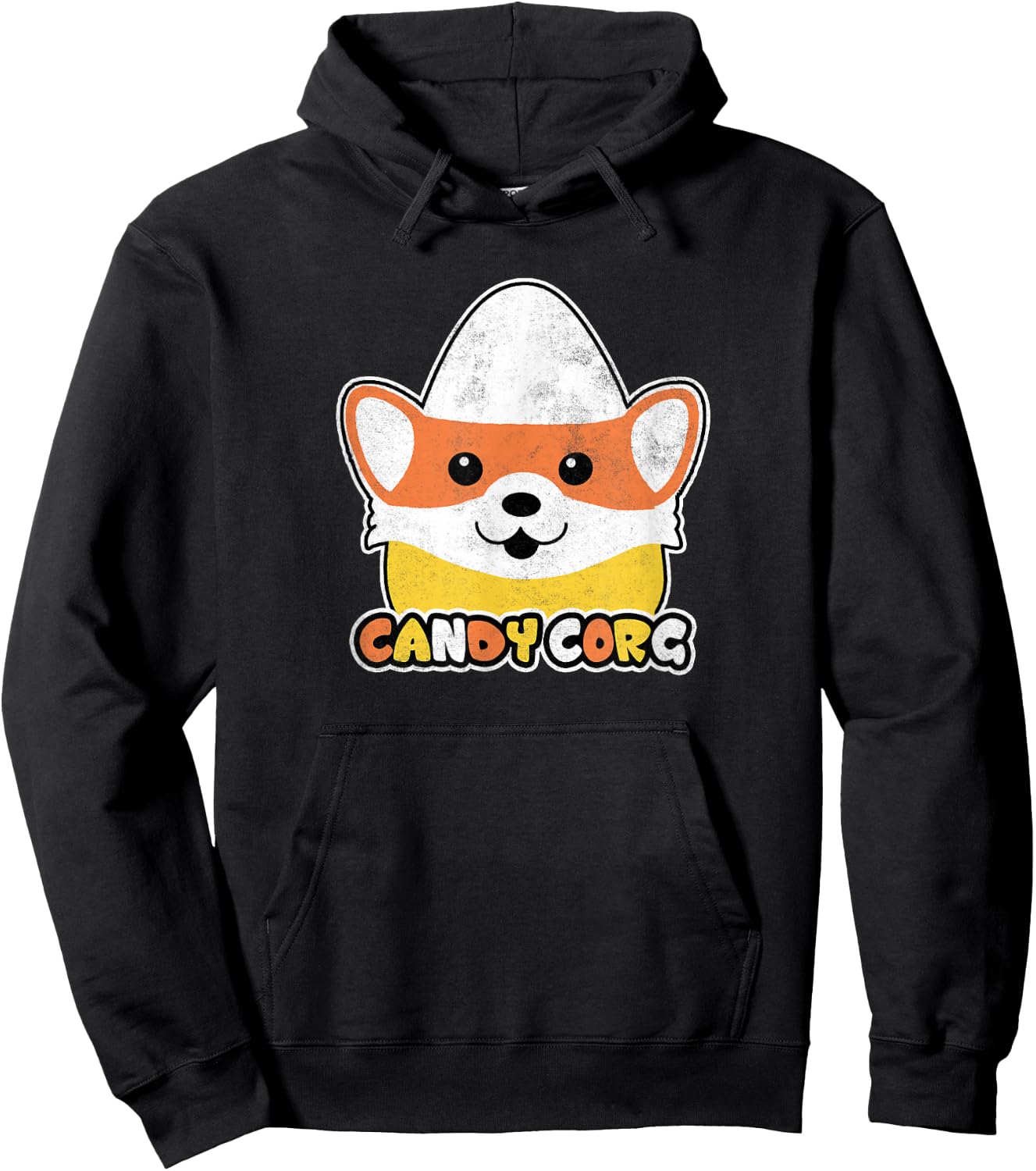 Candy Corn Corgi Halloween Dog Candy Corg Men Women Kids Hoodie - Hoodie | Black