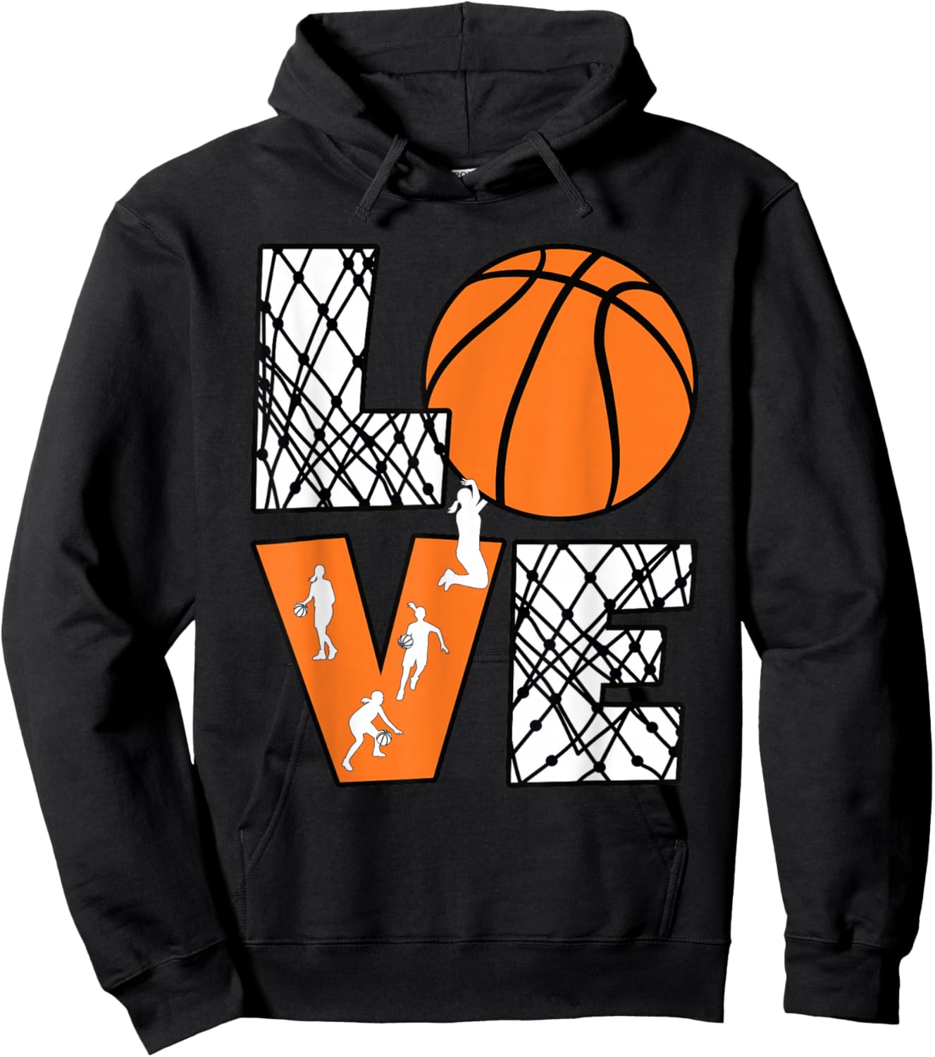 Love Basketball Cute Women Girls Basketball Lover Hoodie - Hoodie | Black