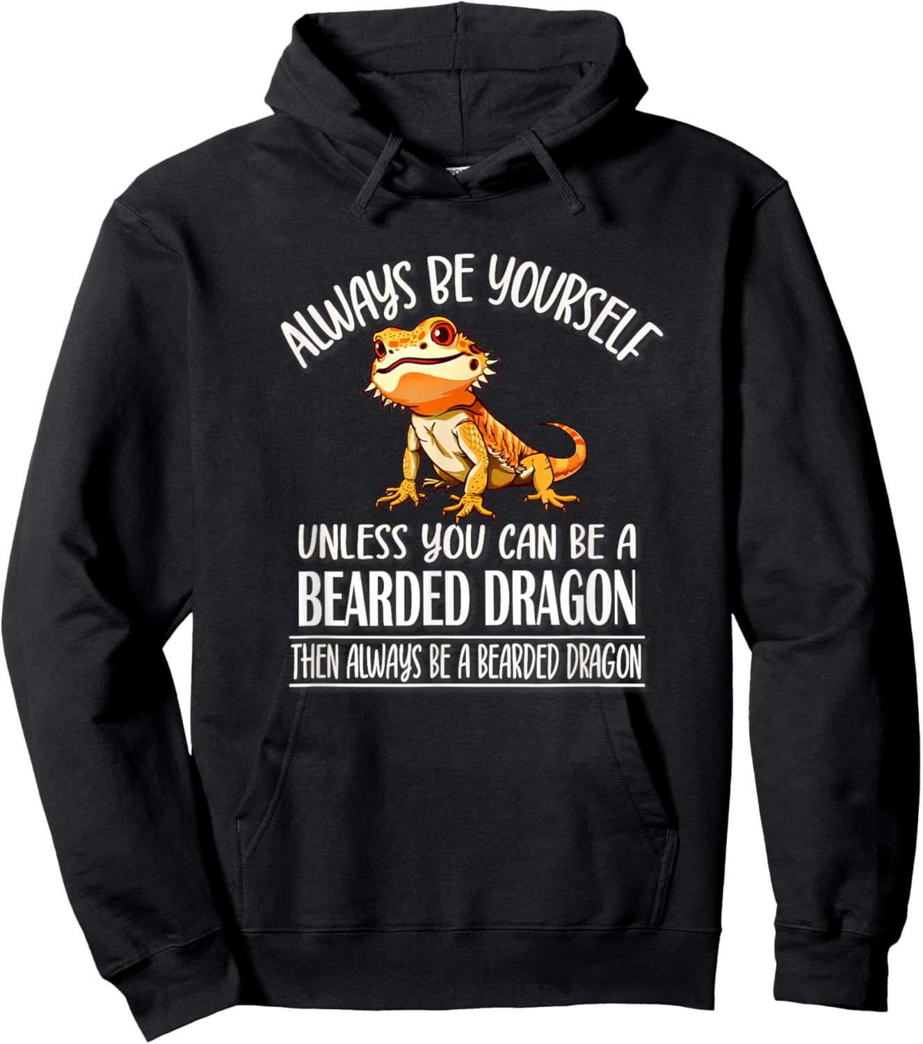 Tiny Dinosaur Be Yourself Bearded Dragon Lover Hoodie - Hoodie | Black
