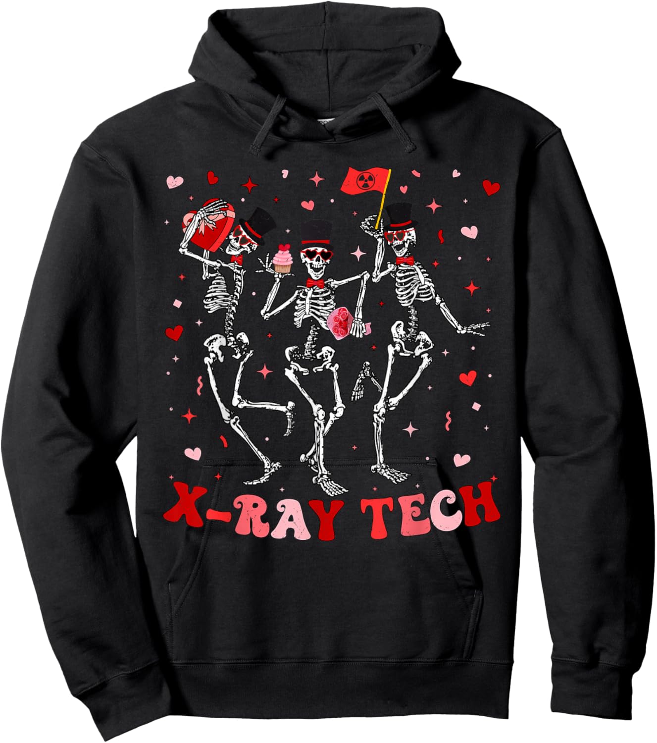 Dancing Skeleton Radiology Valentines RAD Tech X-ray Tech Hoodie - Hoodie | Black