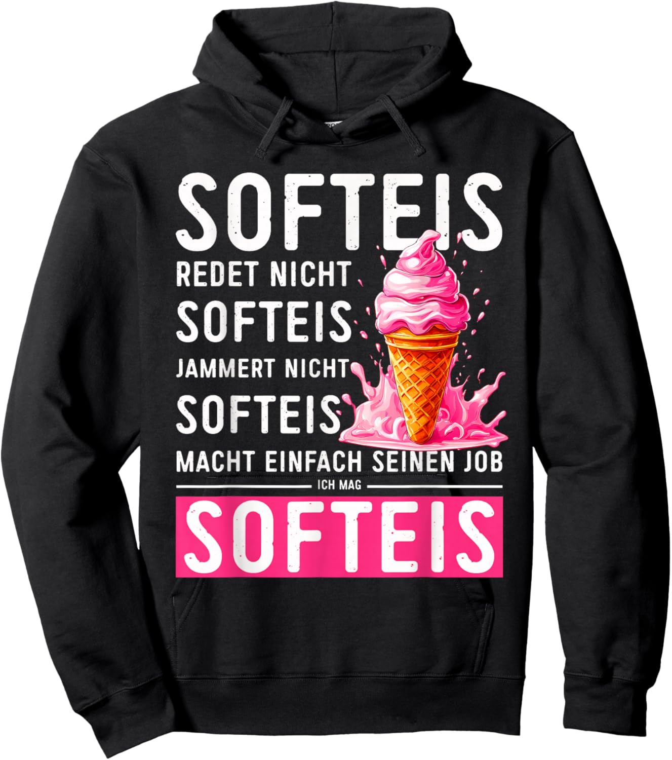 Eisverkäufer Kostüm Softeis Redet Nicht Spruch Eis Hoodie - Hoodie | Black