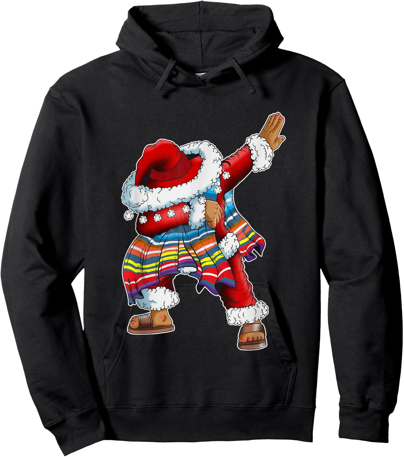Dab Santa Claus With Mexican Poncho Is Dabbing Hoodie - Hoodie | Black
