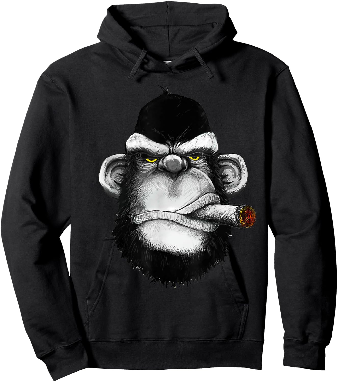 Monkey Smoking Cigar Weed Hoodie - Hoodie | Black