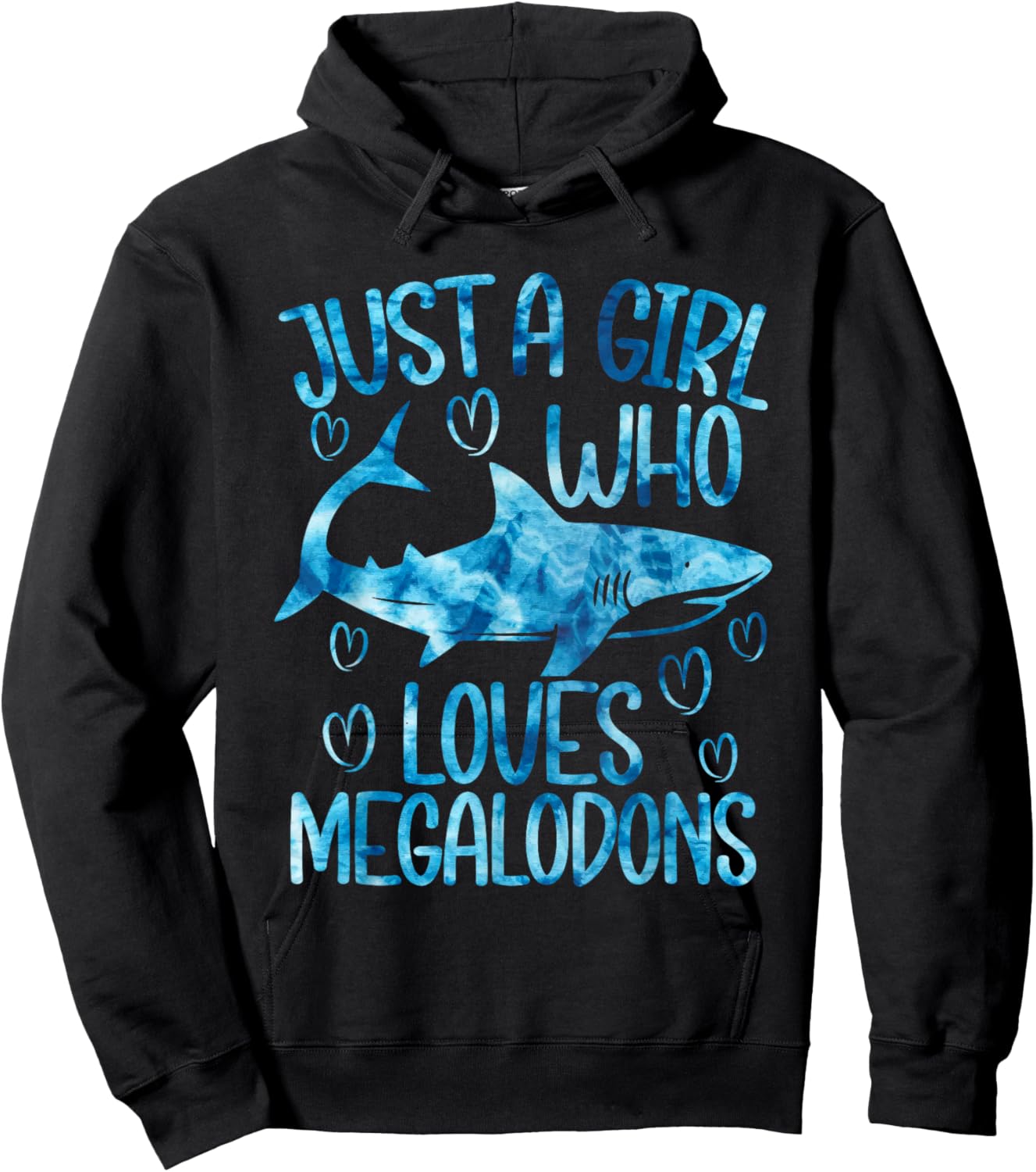Megaladon Girl Shark Biology Ocean Funny Megalodon Lover Hoodie - Hoodie | Black