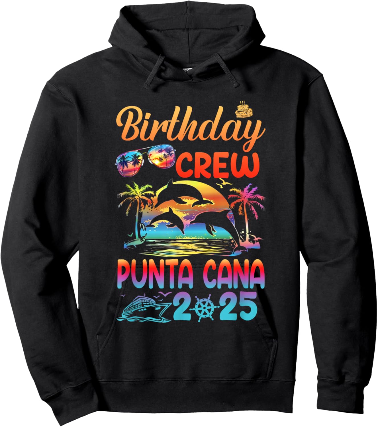 Punta Cana Birthday Trip Vacation 2025 Matching Group Hoodie - Hoodie | Black