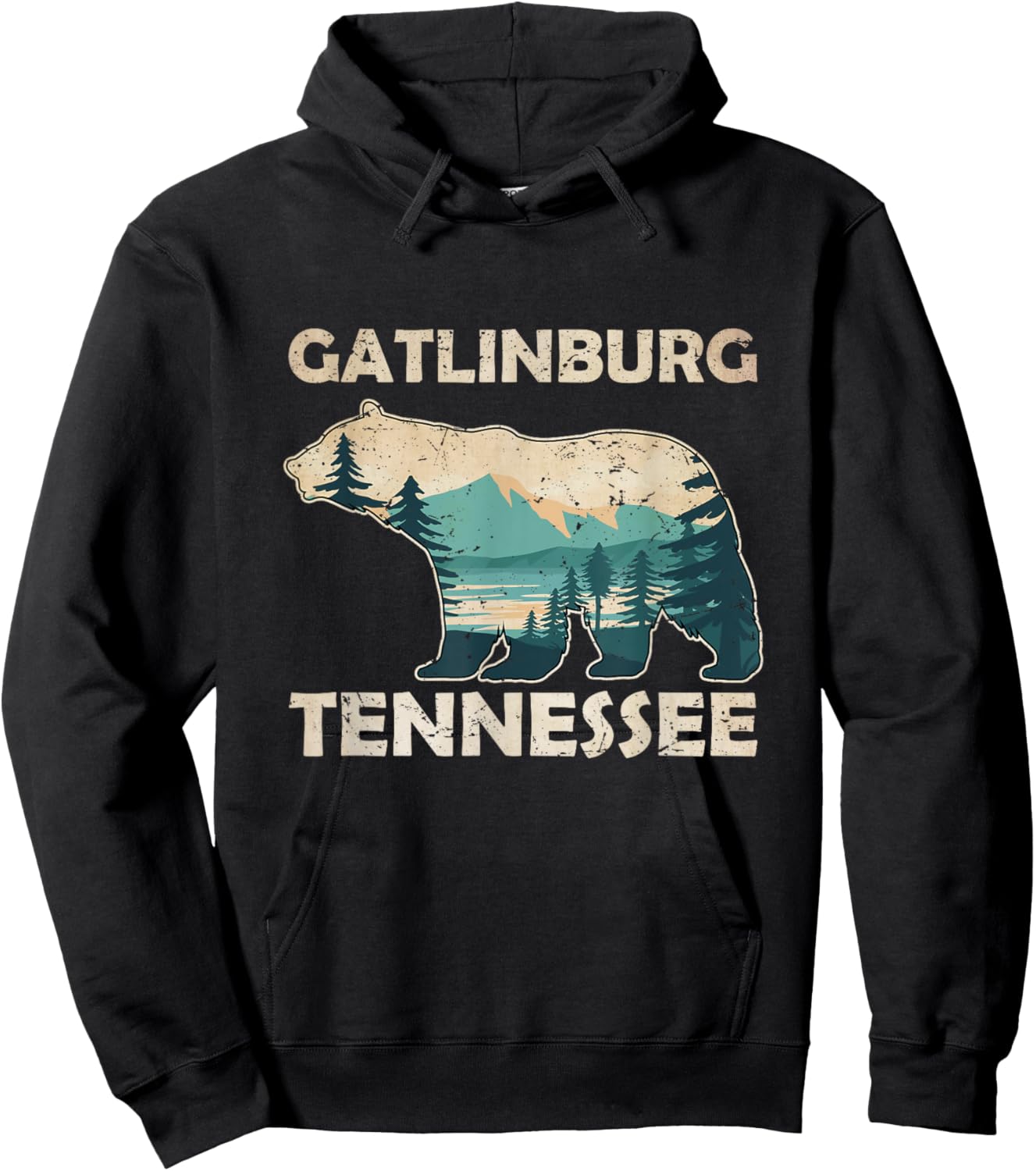 Gatlinburg Tennessee Great Smoky Mountains Bear Souvenir Hoodie - Hoodie | Black