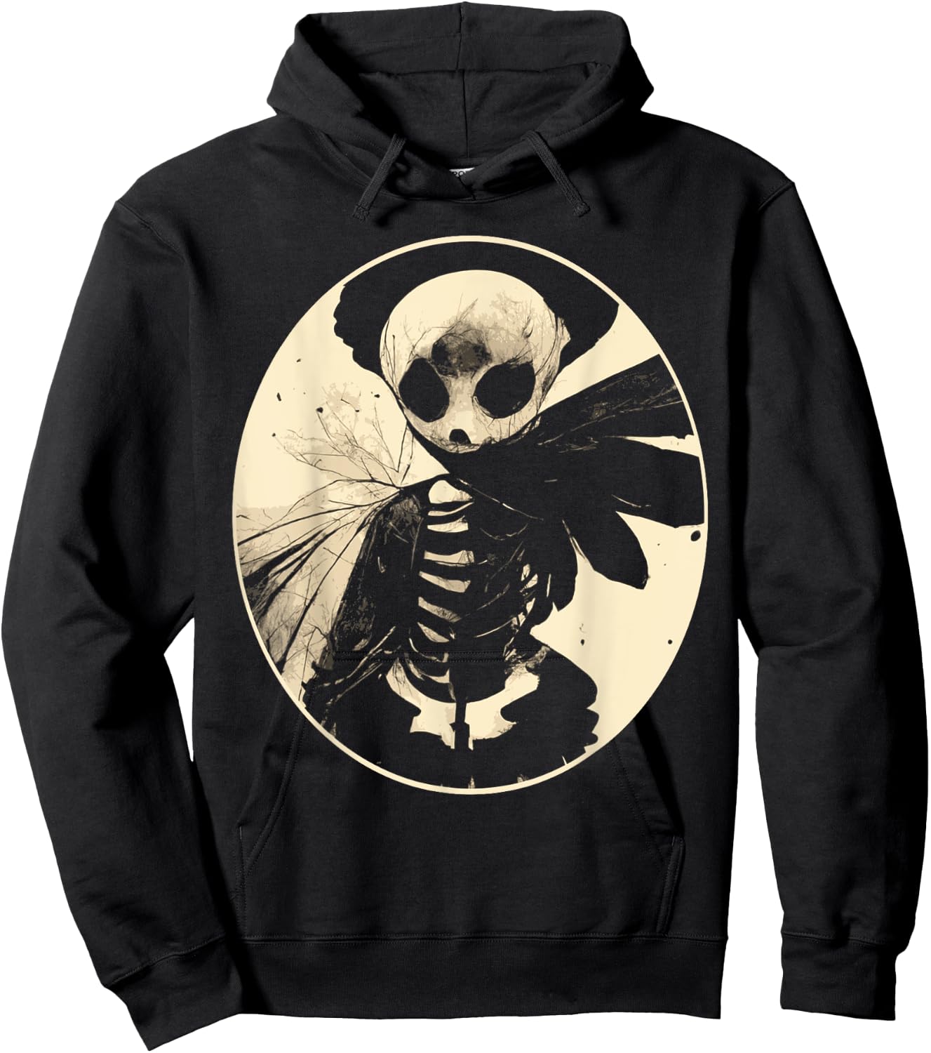 Dark Art Fairycore Butterfly Skeleton Hoodie - Hoodie | Black