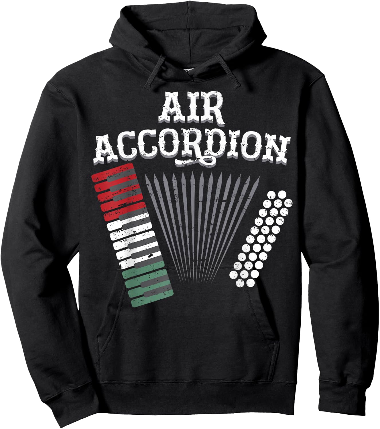 Air Accordion Mexico Flag for Mexico Fiesta Music Lovers Hoodie - Hoodie | Black