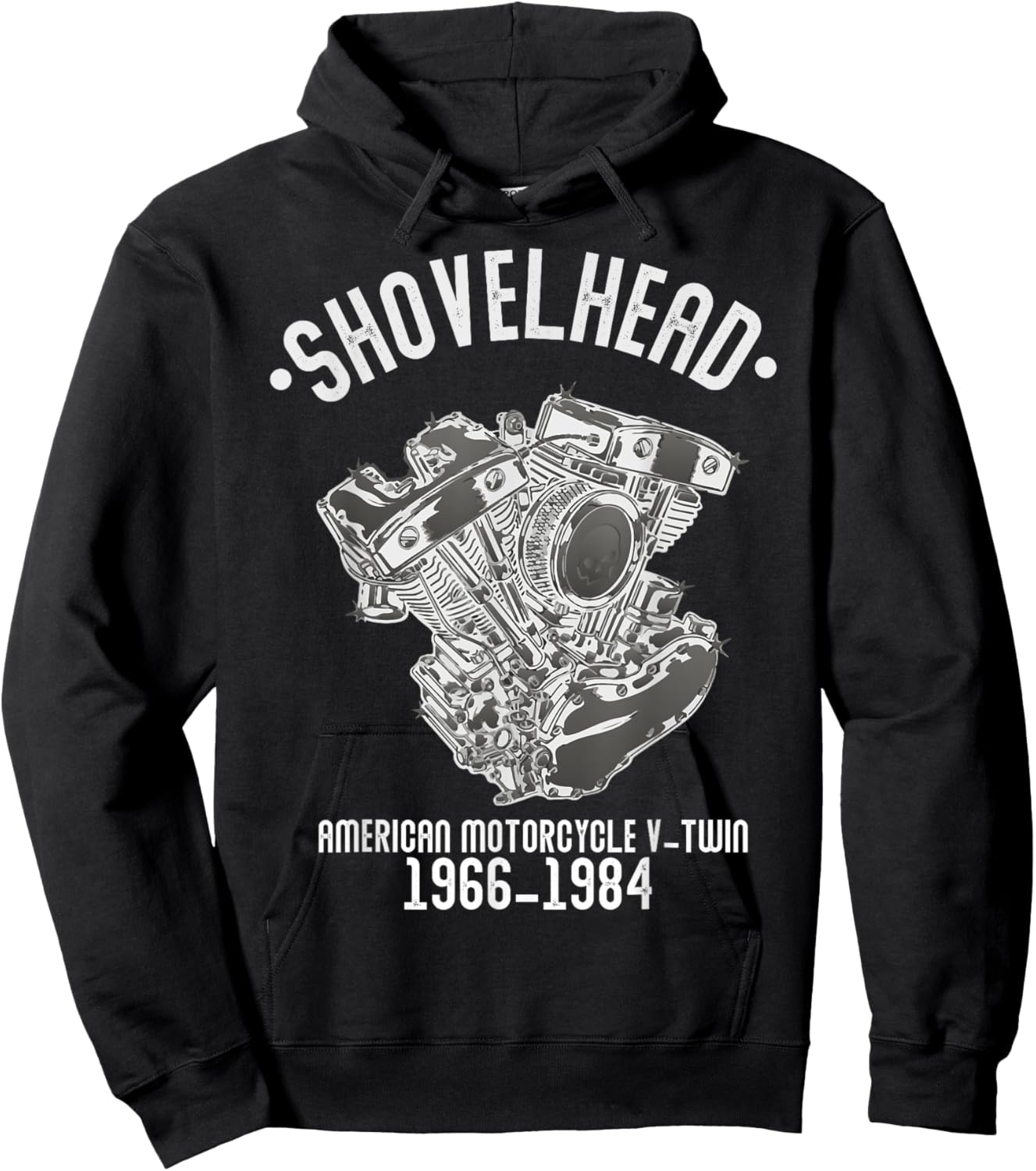 Novelty Shovelhead Motorcycle Enthusiasts Husband Grandpa Hoodie - Hoodie | Black