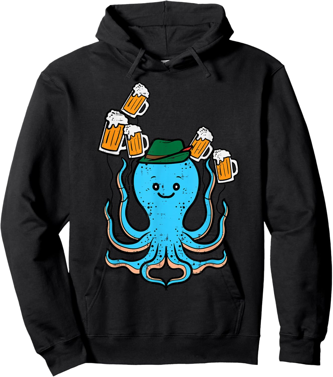 Octopus Bavarian Octoberfest German Oktoberfest Men Women Hoodie - Hoodie | Black