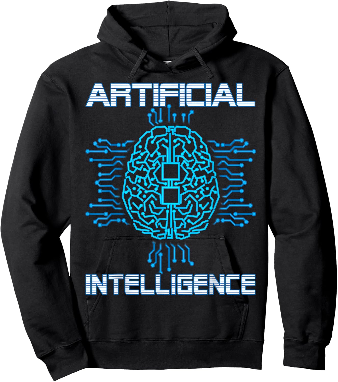Artificial Intelligence Brain Digital Geek AI Nerd Funny Hoodie - Hoodie | Black