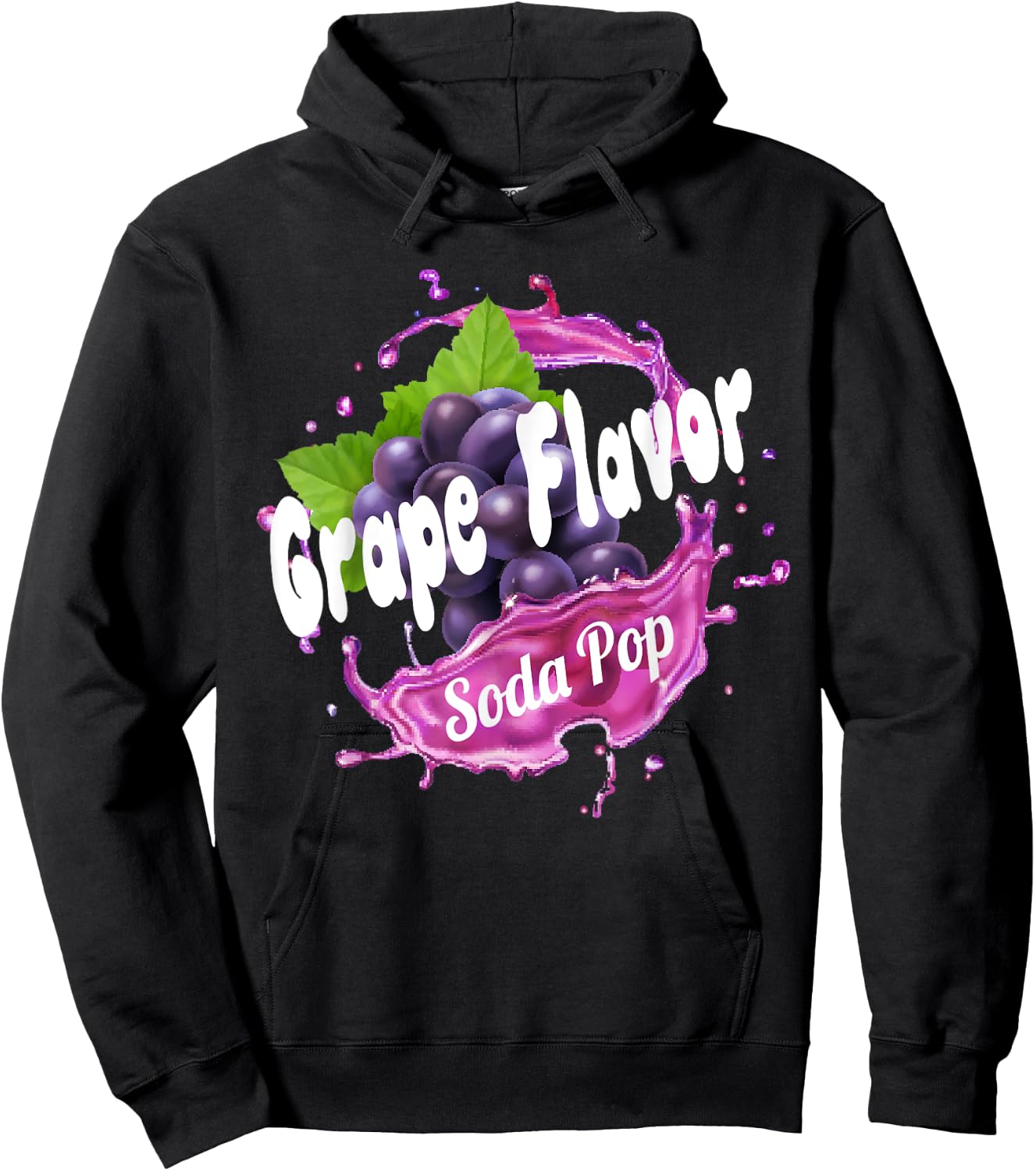 Grape Flavor Soda Pop Costume for Adults and Kids Hoodie - Hoodie | Black