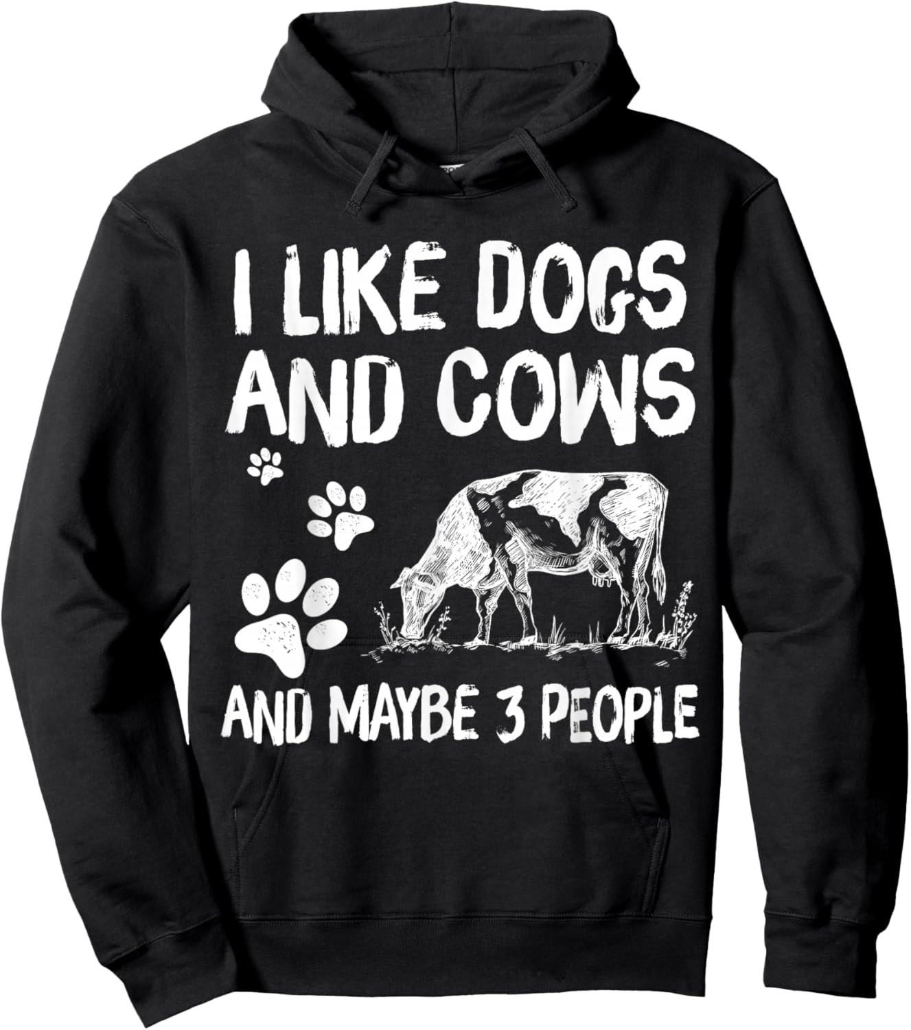 I like cows and dogs and maybe 3 people cow lover Hoodie - Hoodie | Black