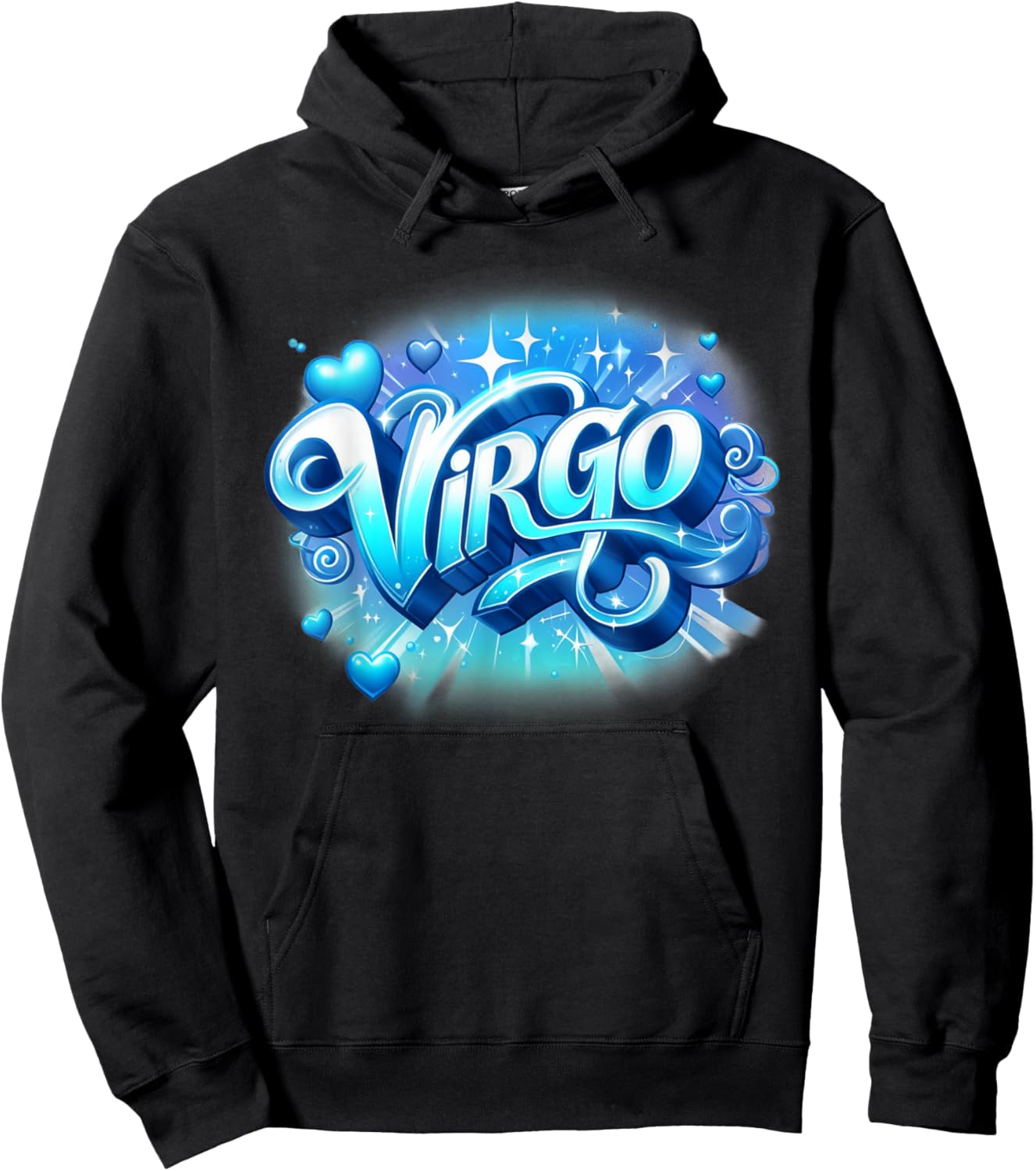 Blue Virgo Zodiac Star Sign Hoodie - Hoodie | Black