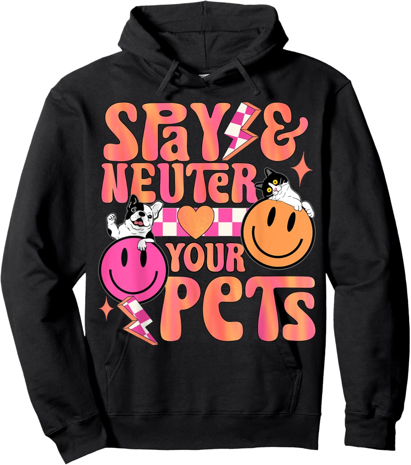 Dog cat owner cute spay neuter pets paw veterinary animal Men Women Hoodie - Hoodie | Black