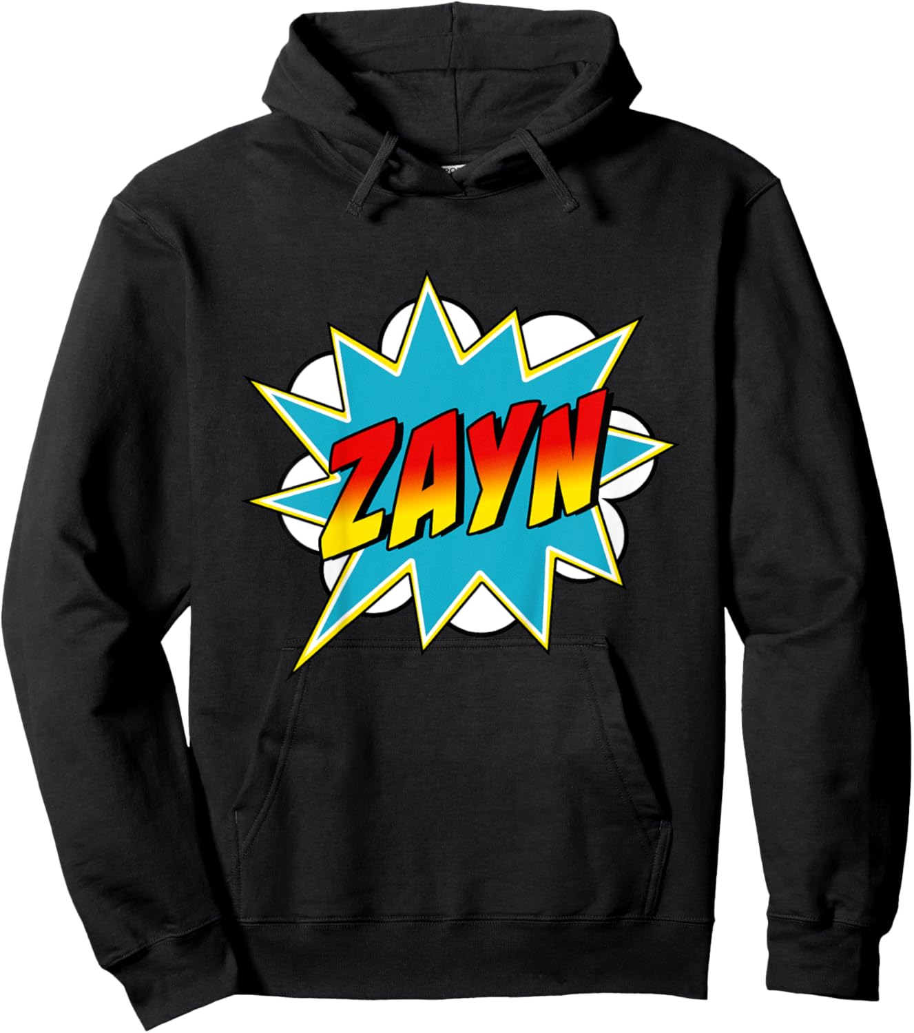 Kids Boys Zayn Name Superhero Comic Book Hoodie - Hoodie | Black