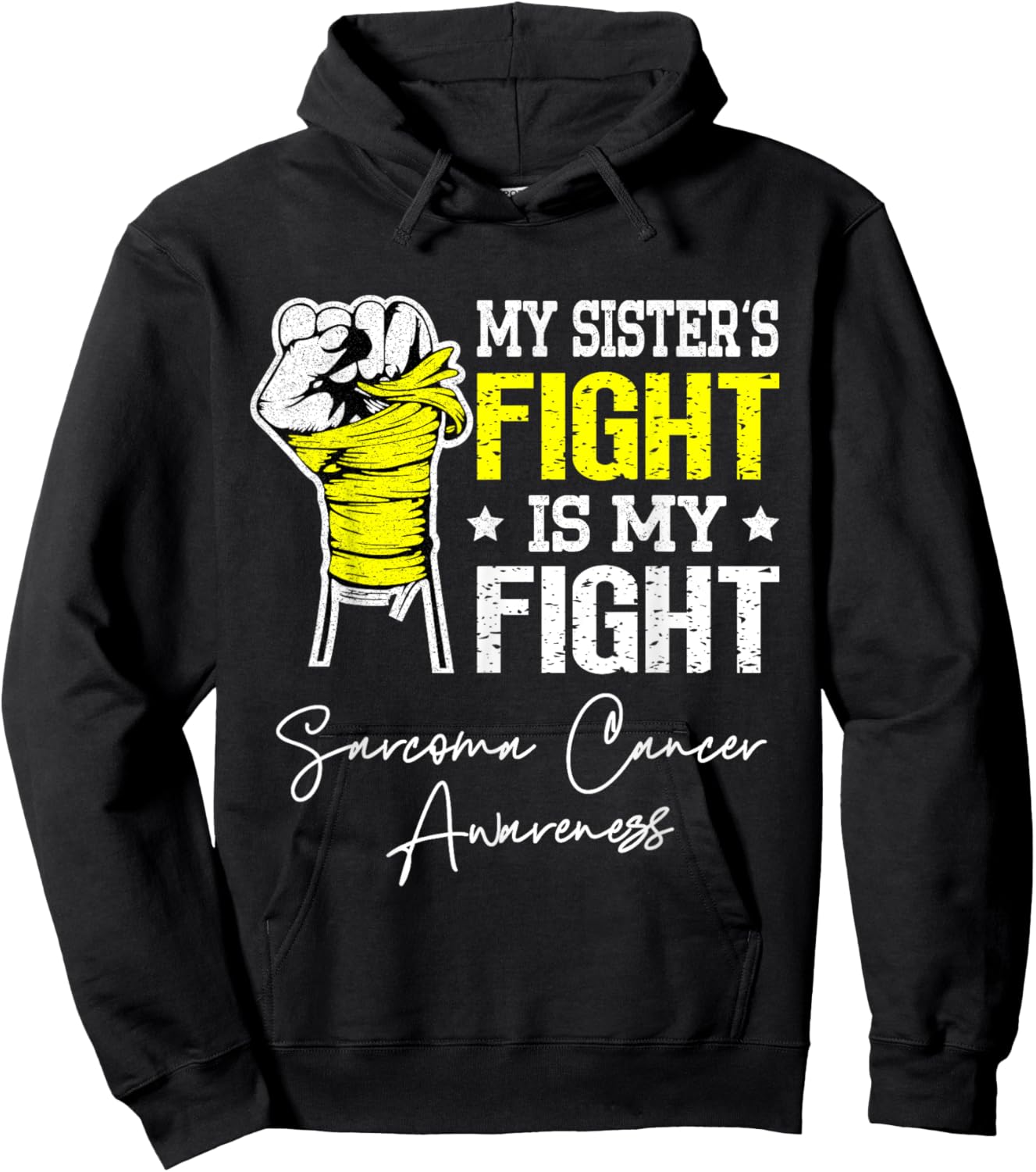 My Sister's Fight is My Fight Sarcoma Cancer Awareness Hoodie - Hoodie | Black