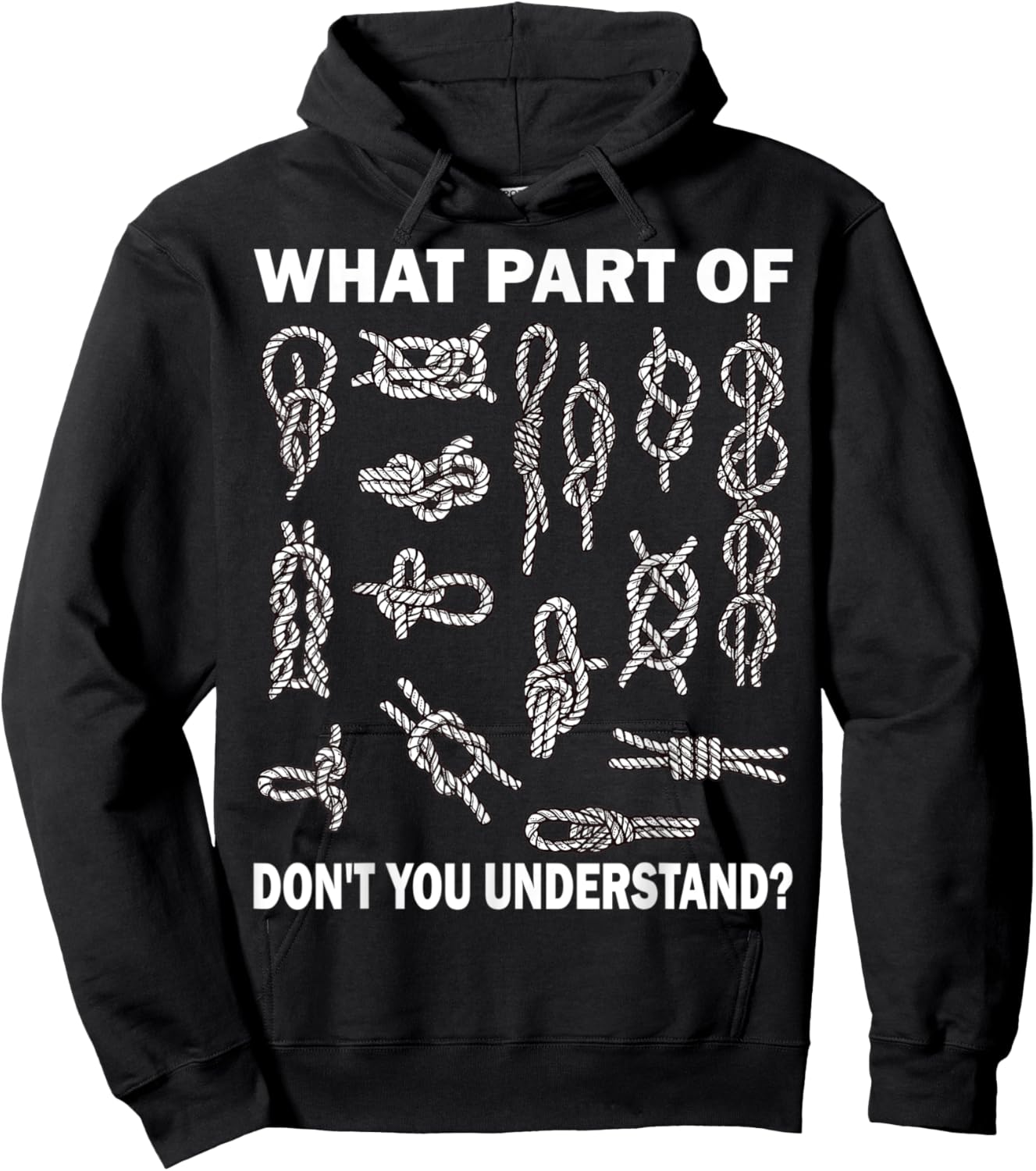 Rope Knot Saying - Knot Mesh Knotology Funny Knot techniques Hoodie - Hoodie | Black