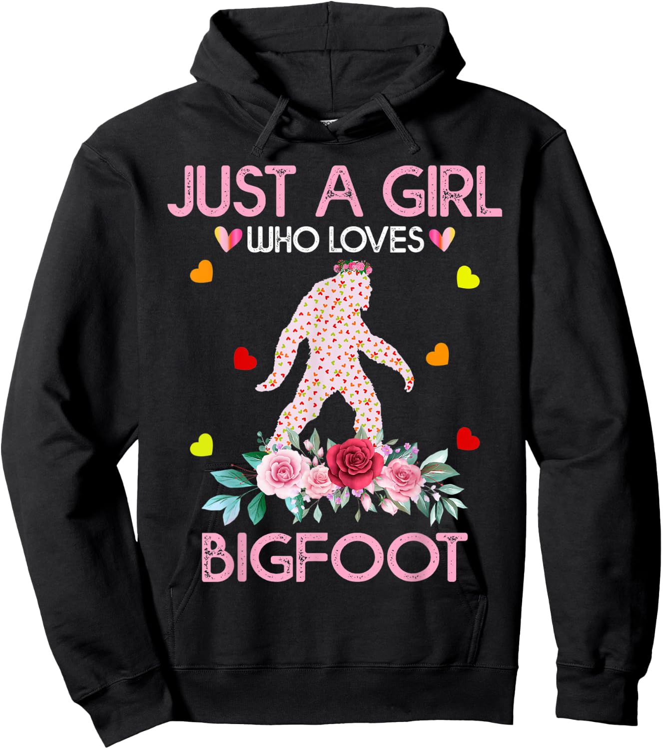 Bigfoot Shirt Kids Just A Girl Who Loves Bigfoot Hoodie - Hoodie | Black