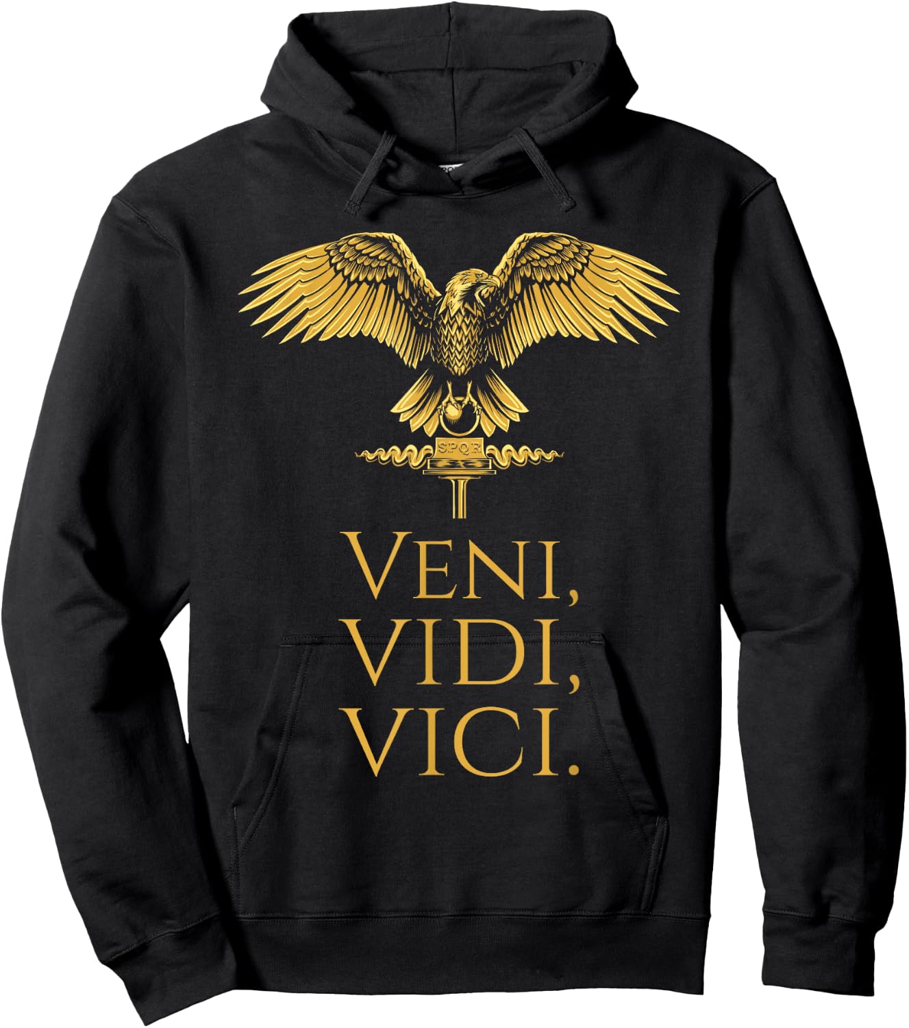 Ancient Roman Eagle - Julius Caesar Quote - Veni Vidi Vici Hoodie - Hoodie | Black