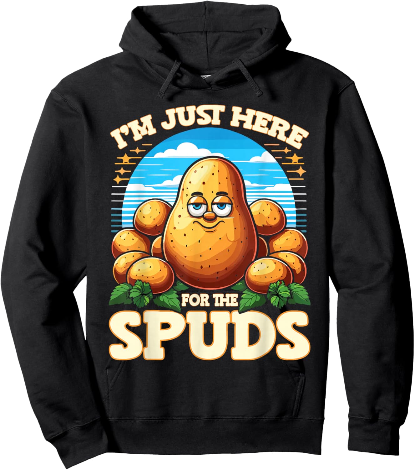 Vegetable Potato I'm Just Here For The Spuds Potato Lover Hoodie - Hoodie | Black