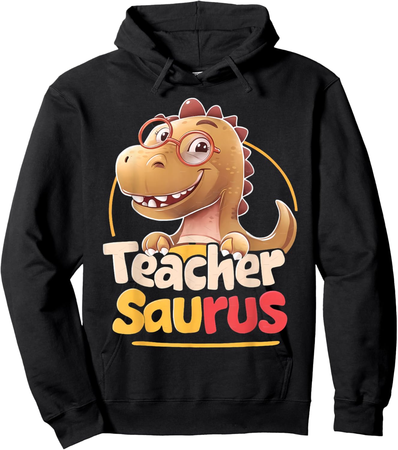 Teacher Saurus Dinosaur Back to School Hoodie - Hoodie | Black