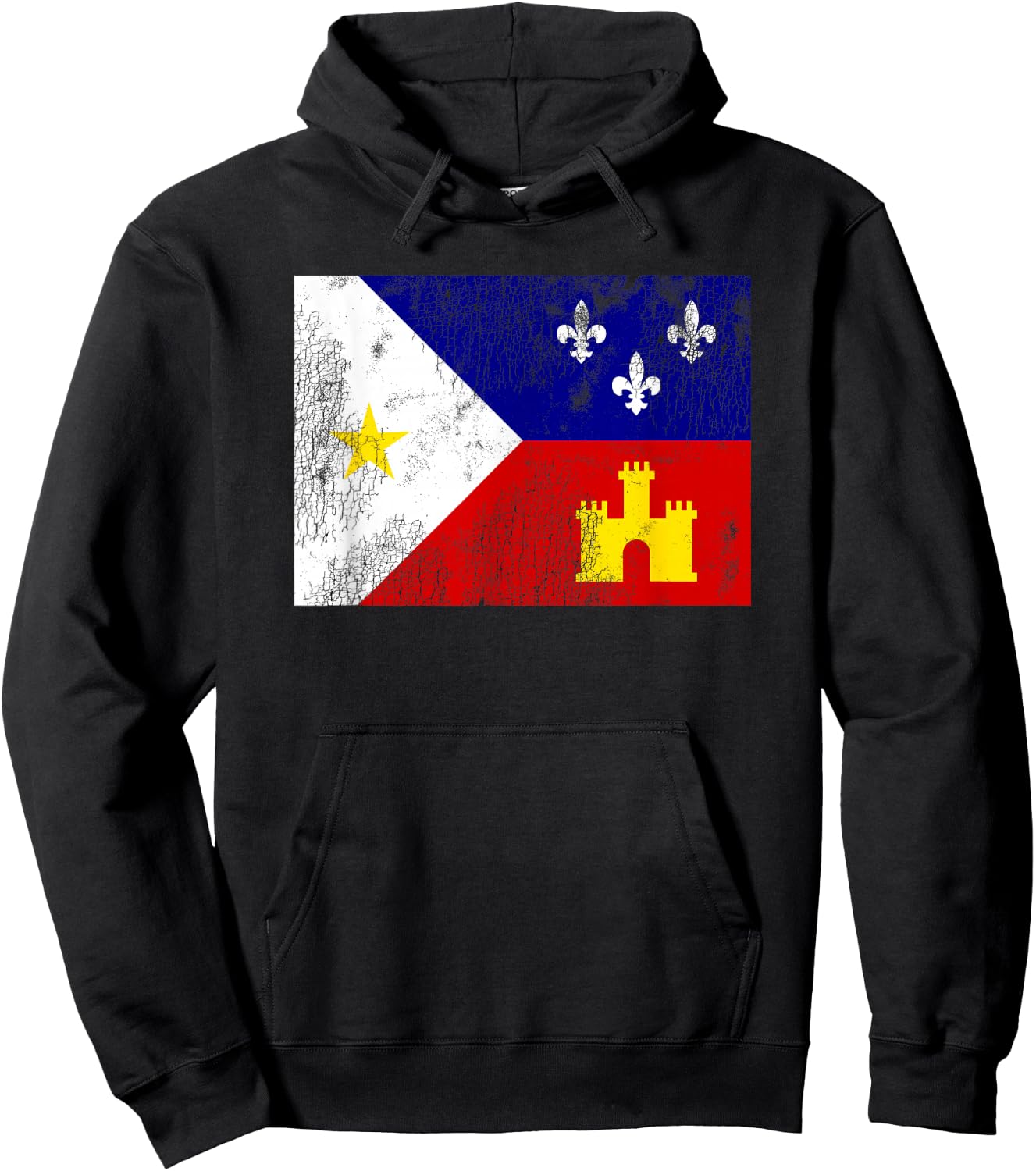 Acadiana Flag Louisiana Cajun Country Hoodie - Hoodie | Black