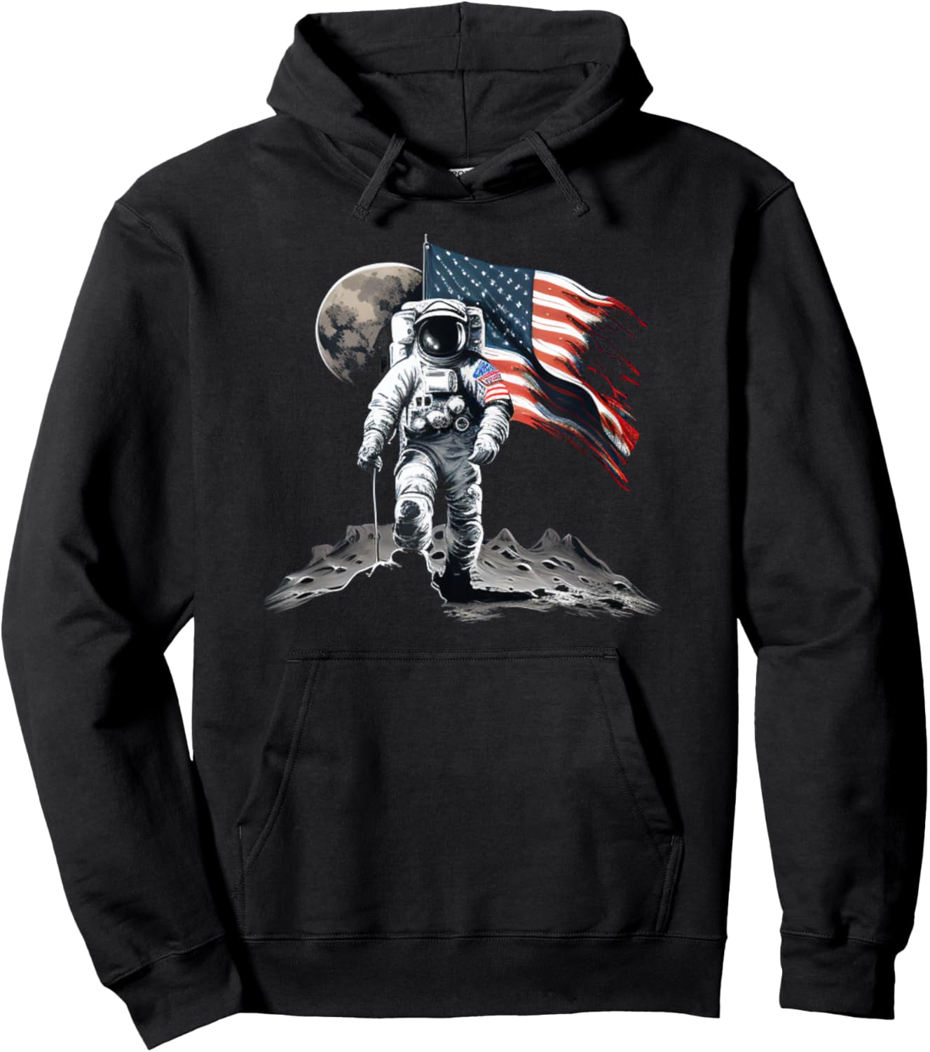 Cool Walking on Moon for Space Lovers Hoodie - Hoodie | Black