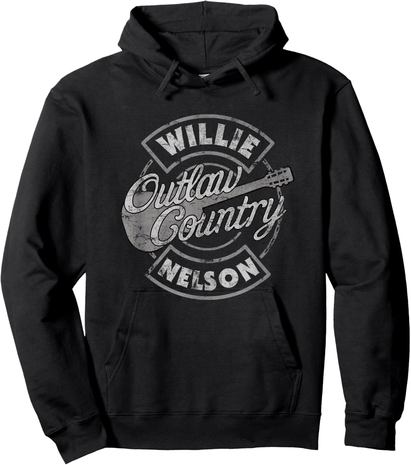 Official Willie Nelson Outlaw Country Hoodie - Hoodie | Black