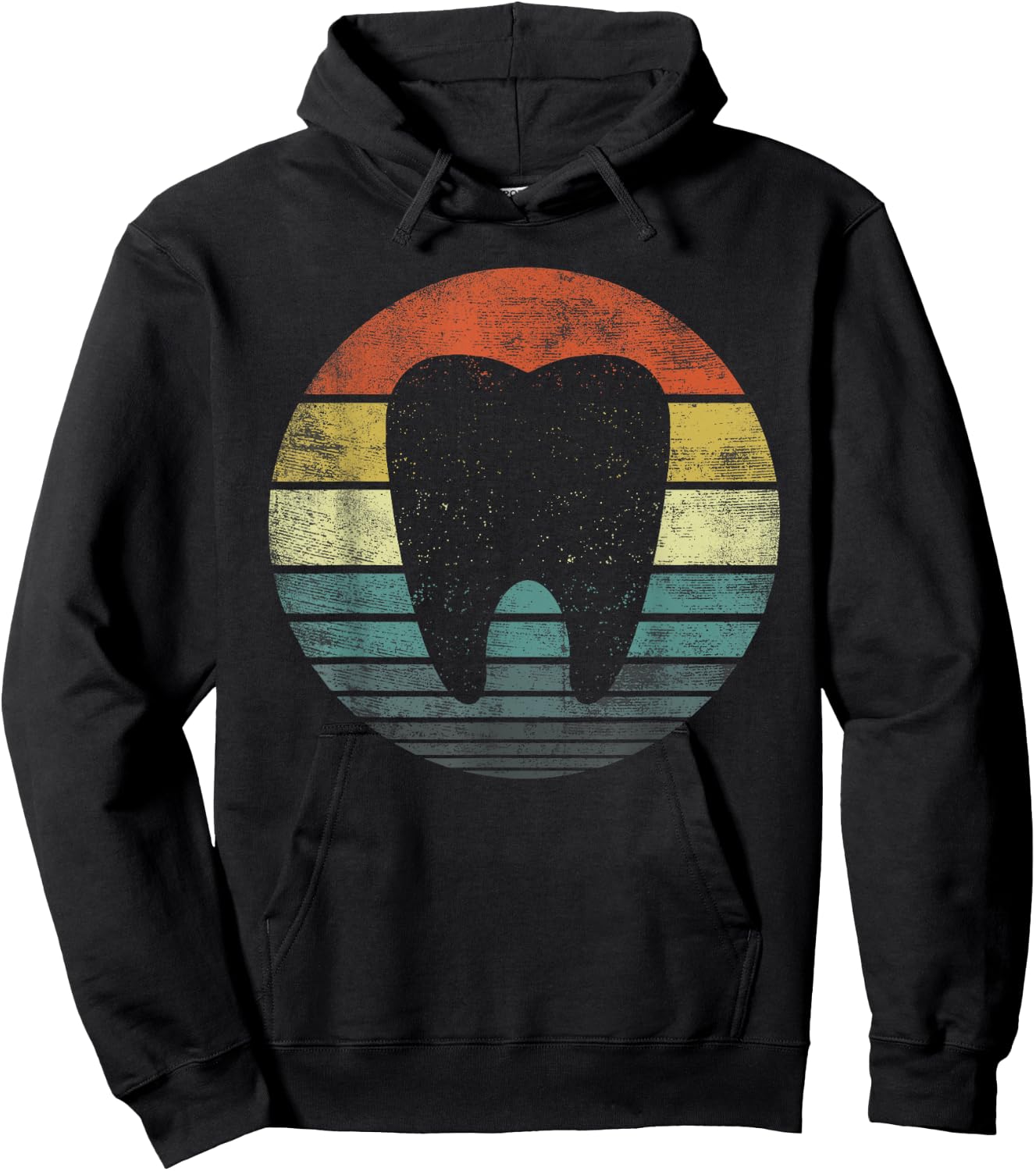 Dentist Gifts Dental Assistant Hygienist Retro Molar Tooth Hoodie - Hoodie | Black
