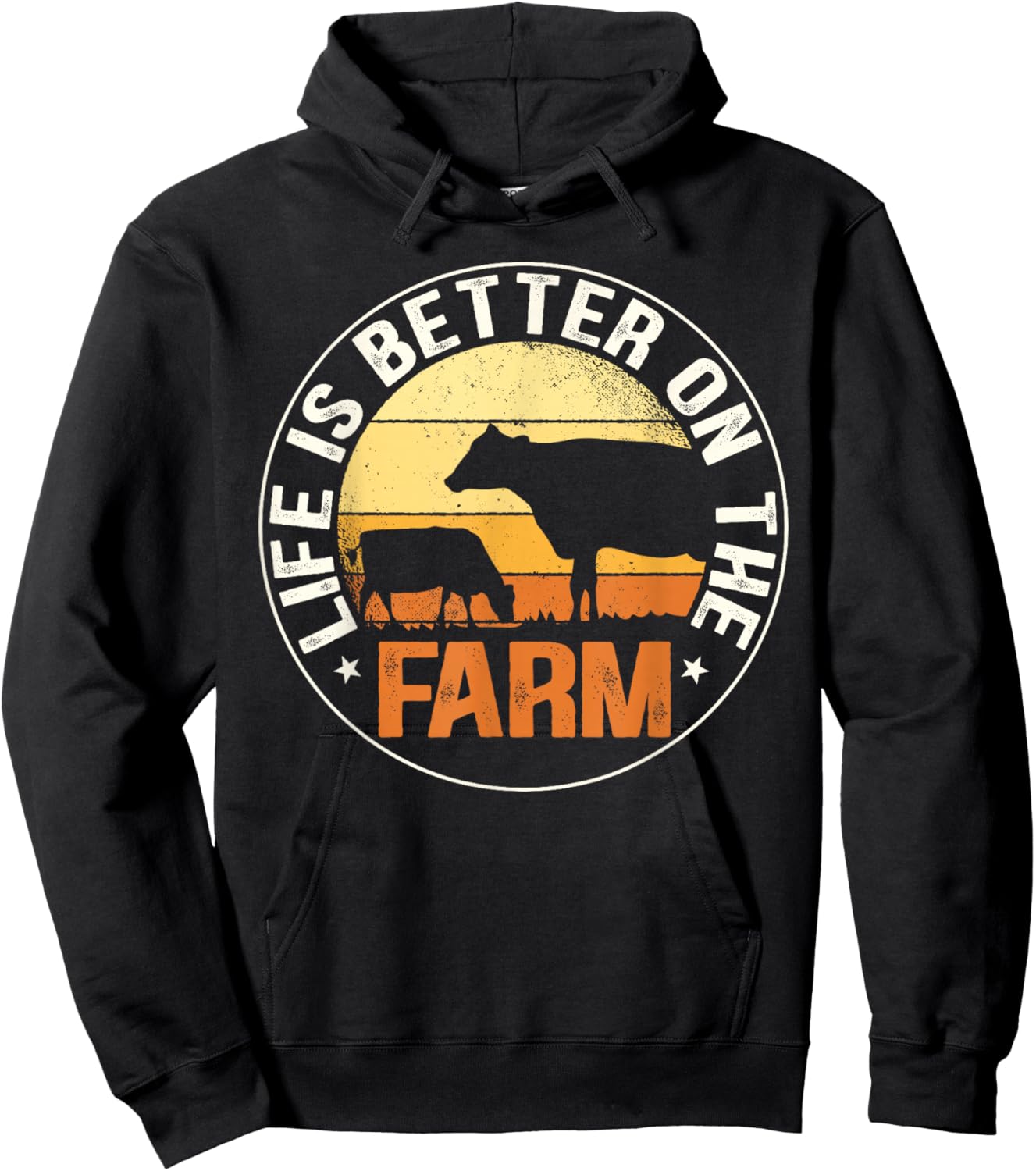 Life Is Better On The Farm Farming Rancher Farmer Lover Gift Hoodie - Hoodie | Black