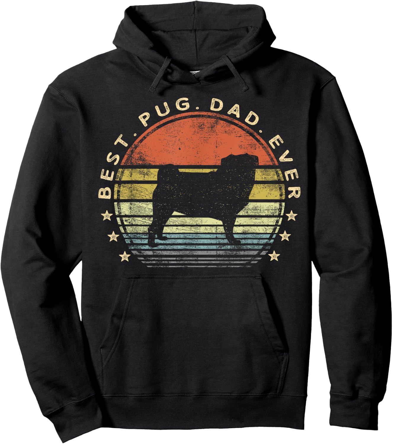 Best Pug Dad Ever Dog Lover Gifts Pug Pet Owner Pappy Daddy Hoodie - Hoodie | Black