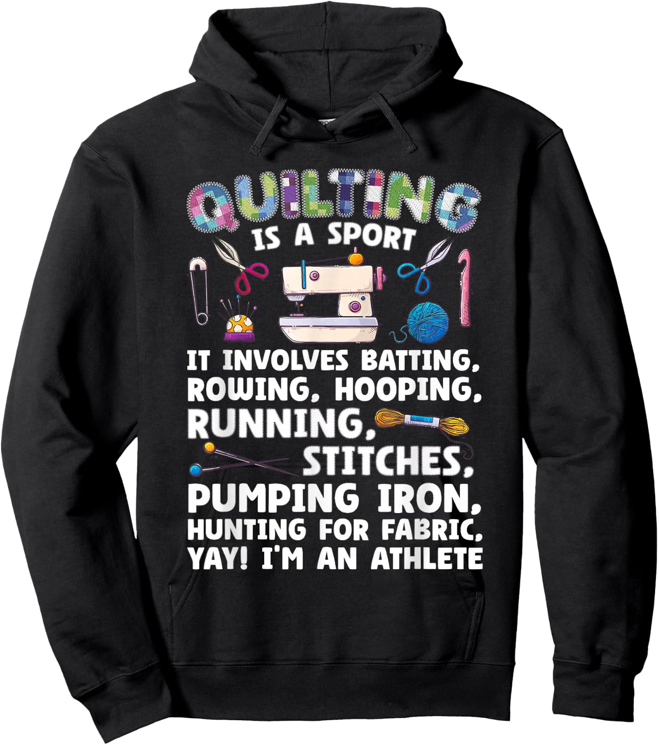 Funny Quilting Art Women Fabric Sewing Lover Quilter Hoodie - Hoodie | Black