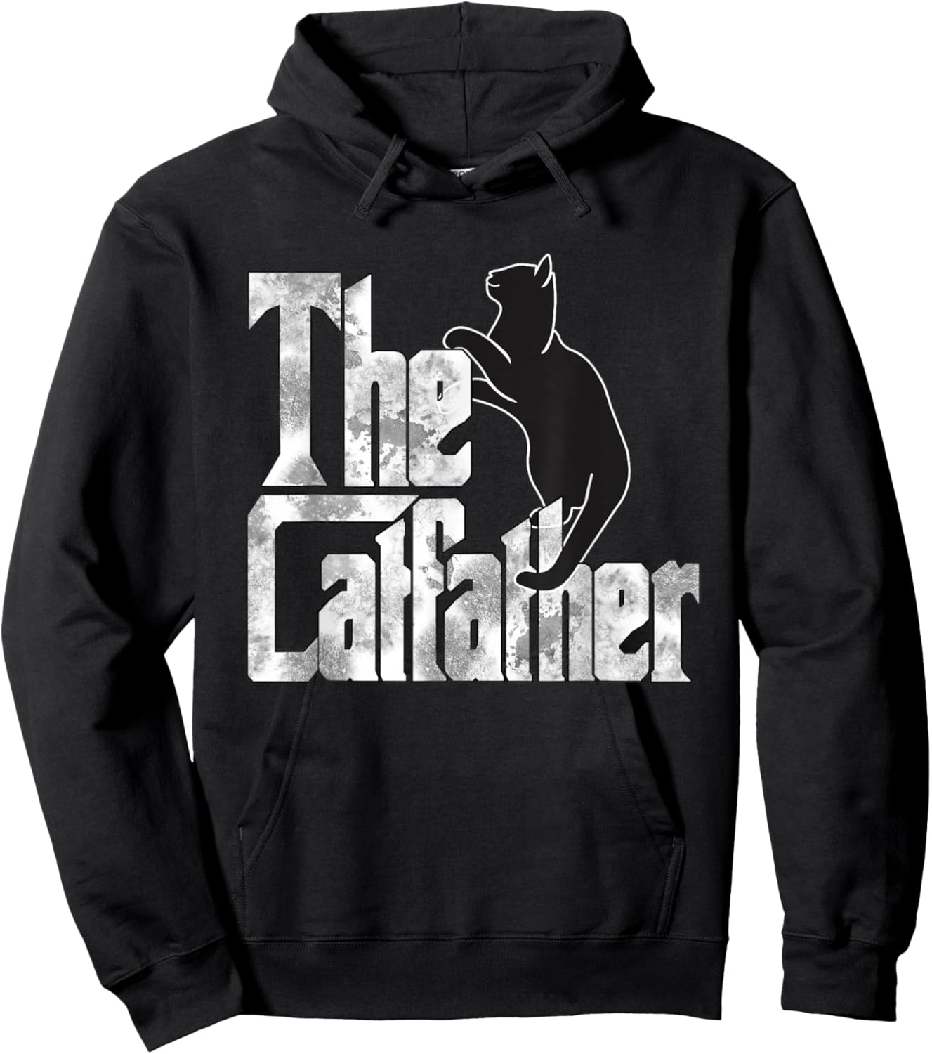 The Catfather Black Cat Father Mafia Whiskers Male Daddy Hoodie - Hoodie | Black