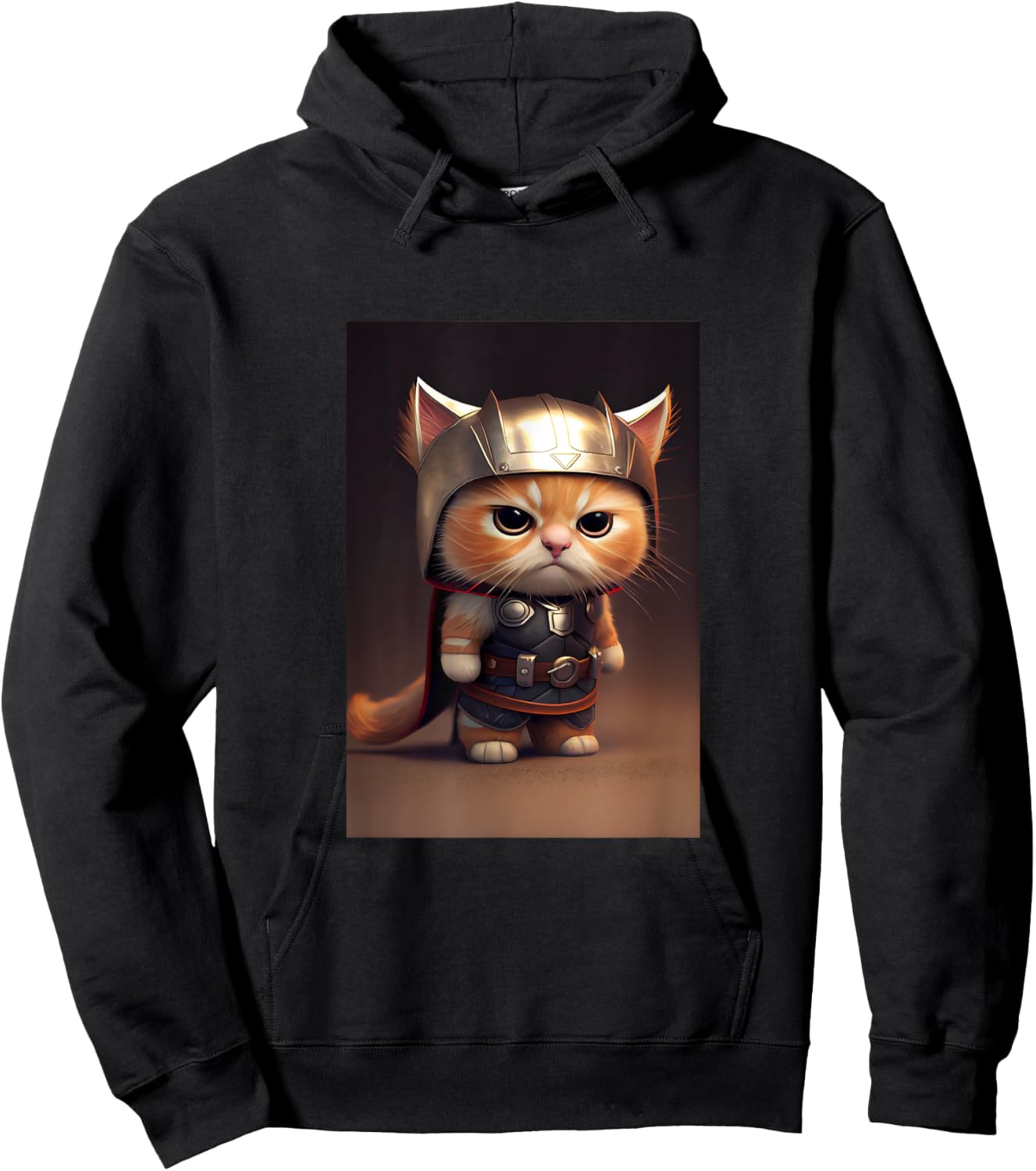 Cool Wild Super Hero Cat Outfit Illustration Graphic Designs Hoodie - Hoodie | Black