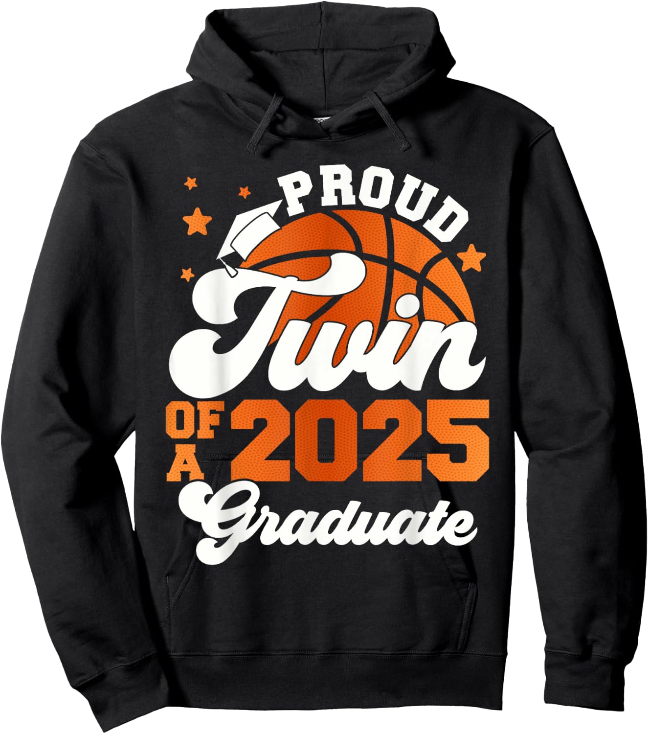 Twin of a 2025 Graduate Senior Graduation Squad Basketball Hoodie - Hoodie | Black
