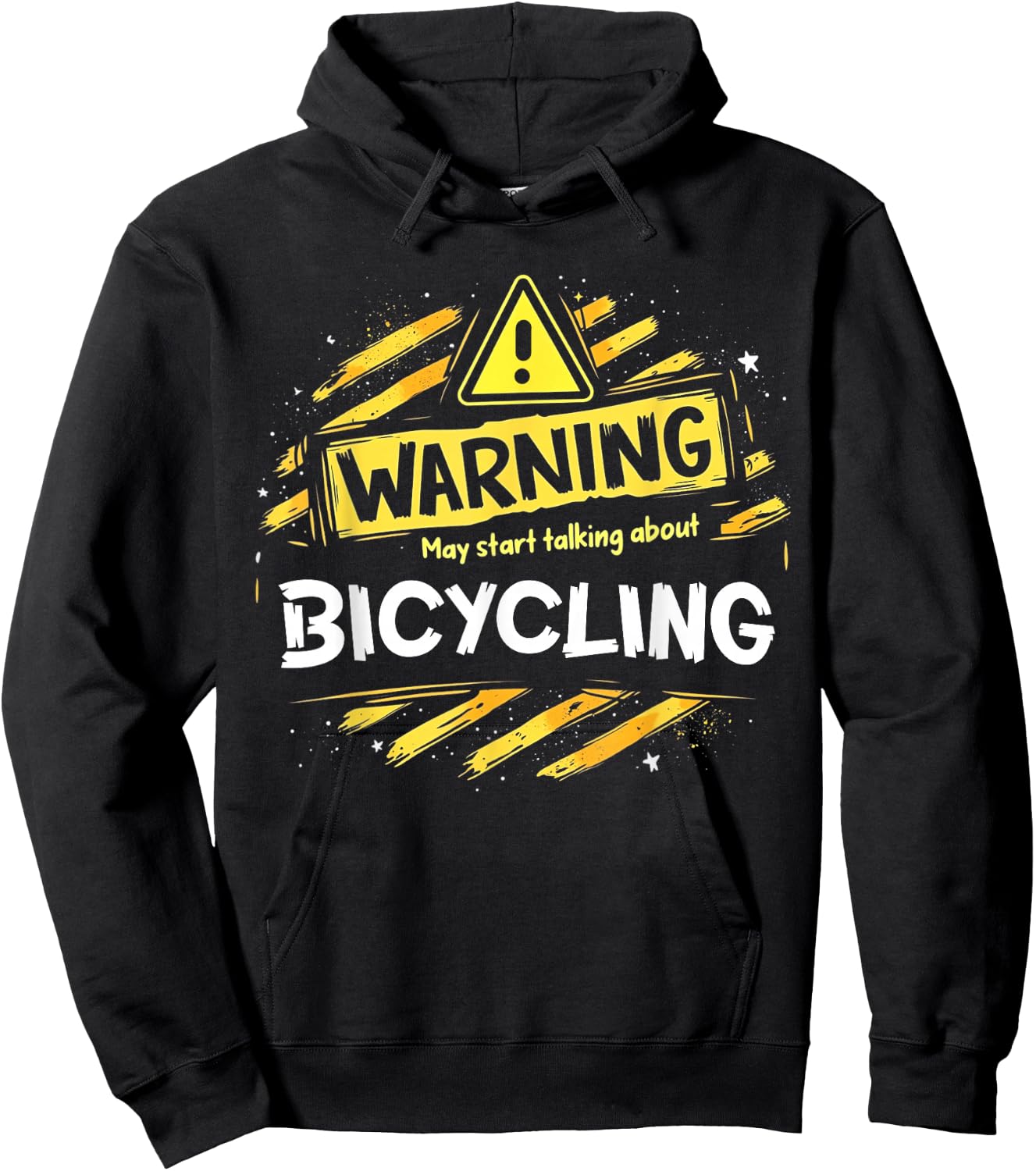 Funny Warning Sign May Start Talking About Bicycling Hoodie - Hoodie | Black