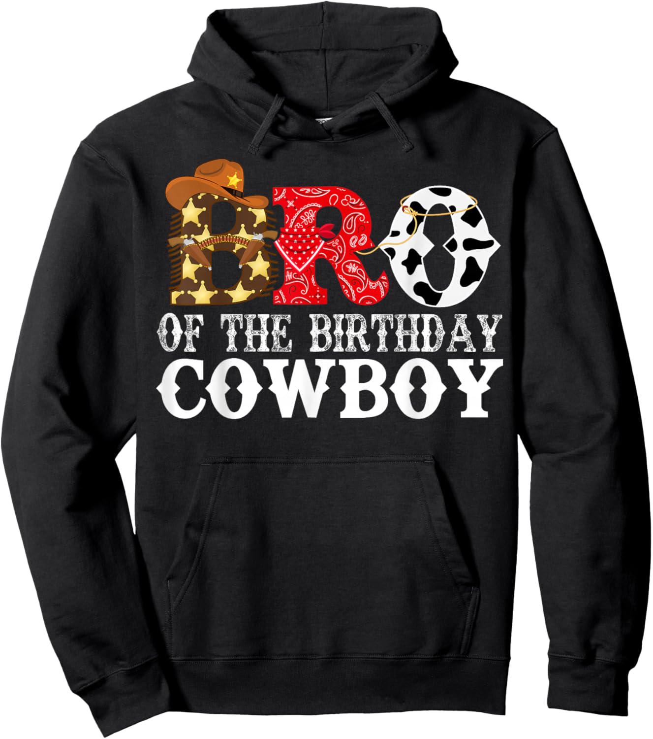 Brother Bro 1st Birthday Cowboy Western Rodeo Party Matching Hoodie - Hoodie | Black