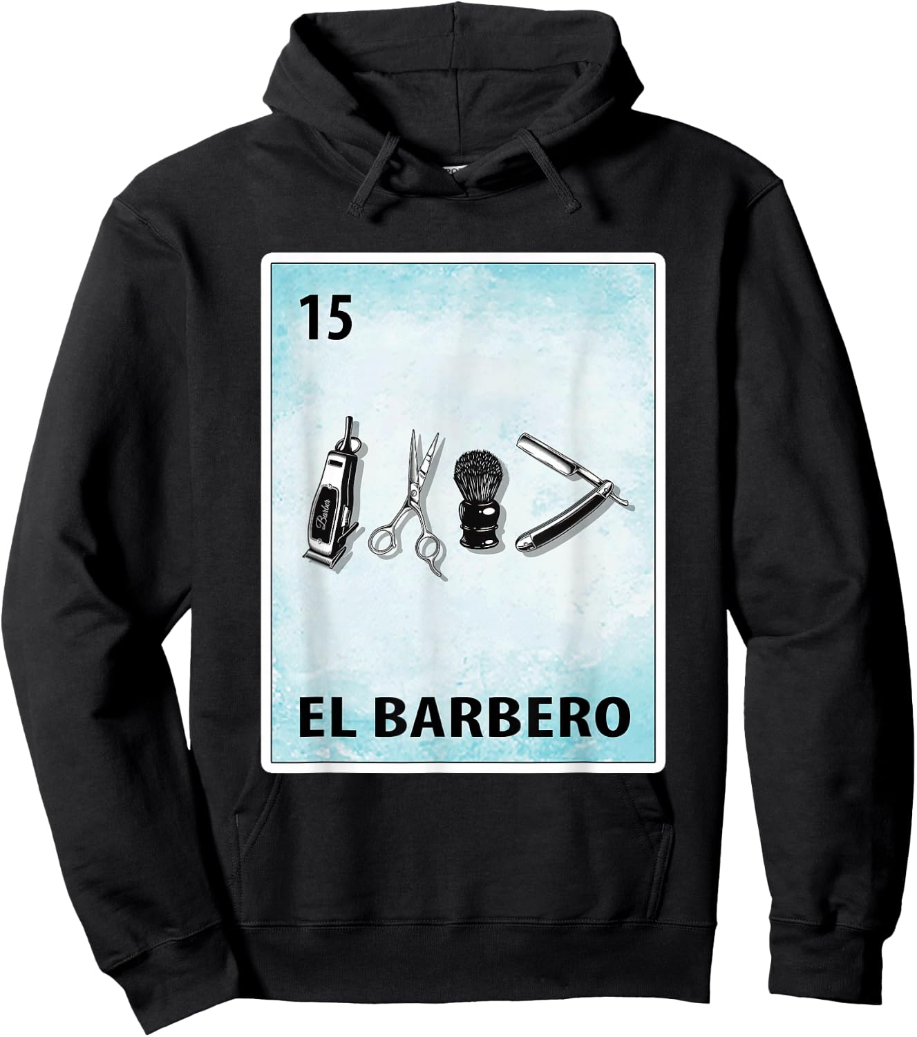 El Barbero Mexican Barber Cards Hoodie - Hoodie | Black