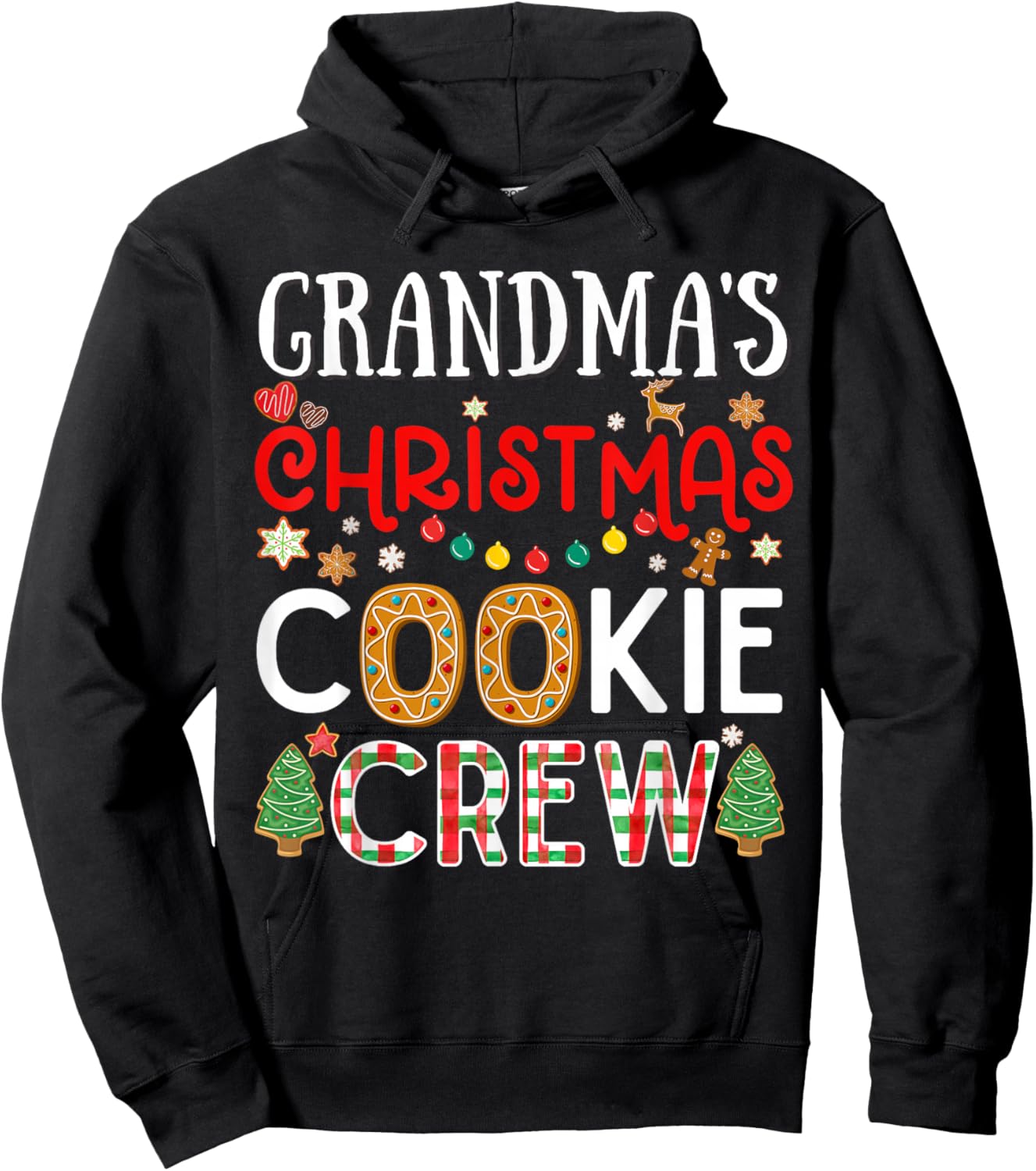 Grandma Christmas Cookie Crew Funny Family Baking Party Cute Hoodie - Hoodie | Black
