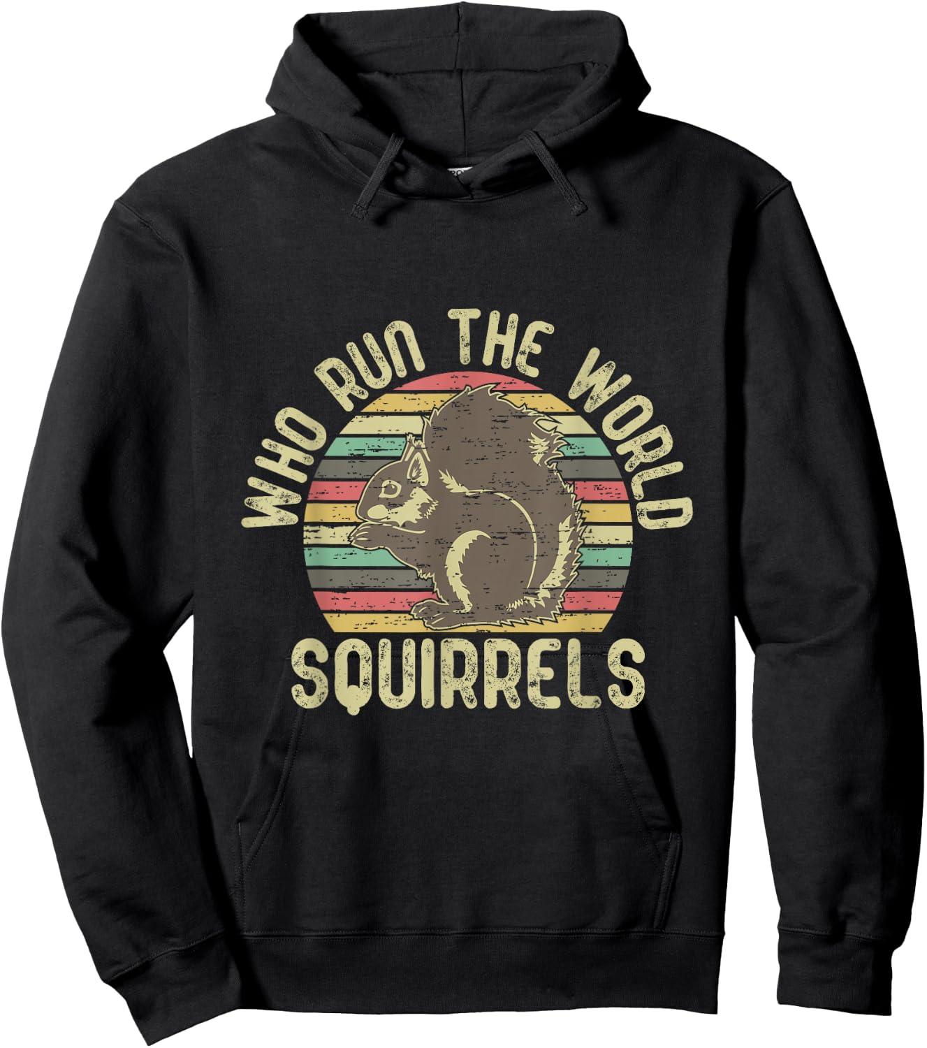 Who run the world squirrels shirt vintage animal lover Hoodie - Hoodie | Black