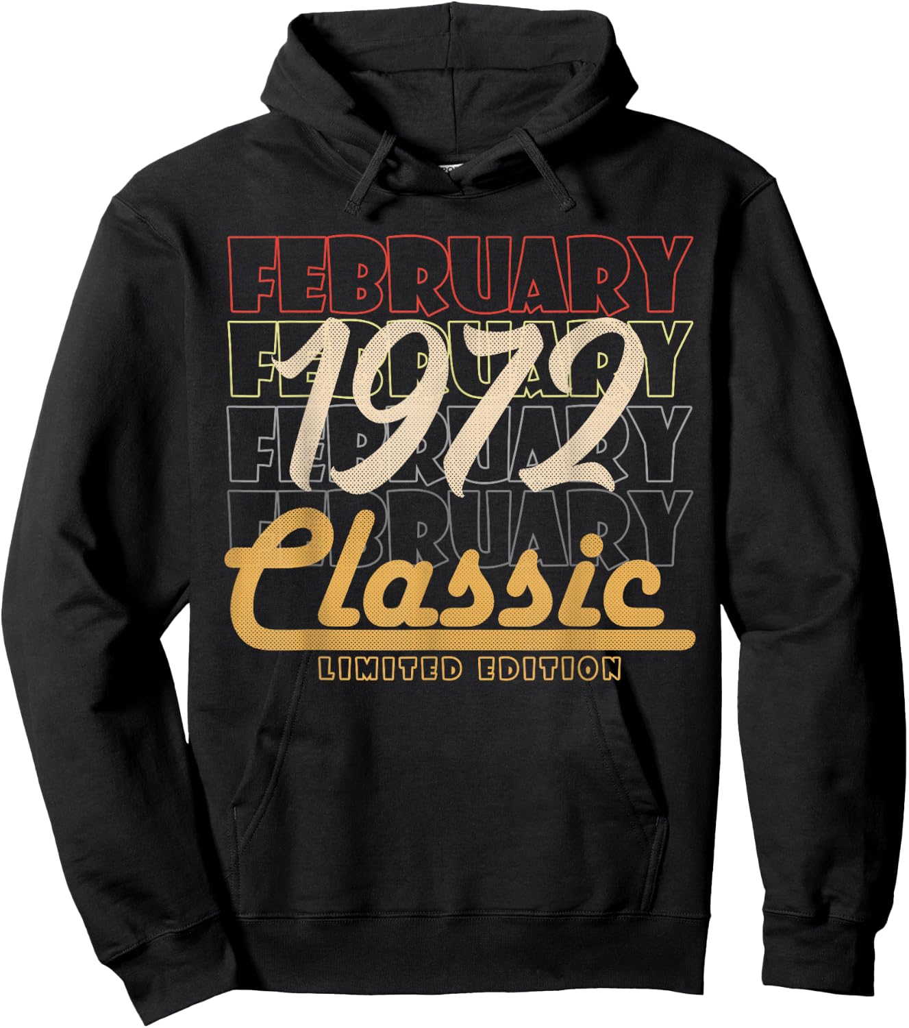 51 Years Old Birthday Gifts Vintage February 51st 1972 Hoodie - Hoodie | Black
