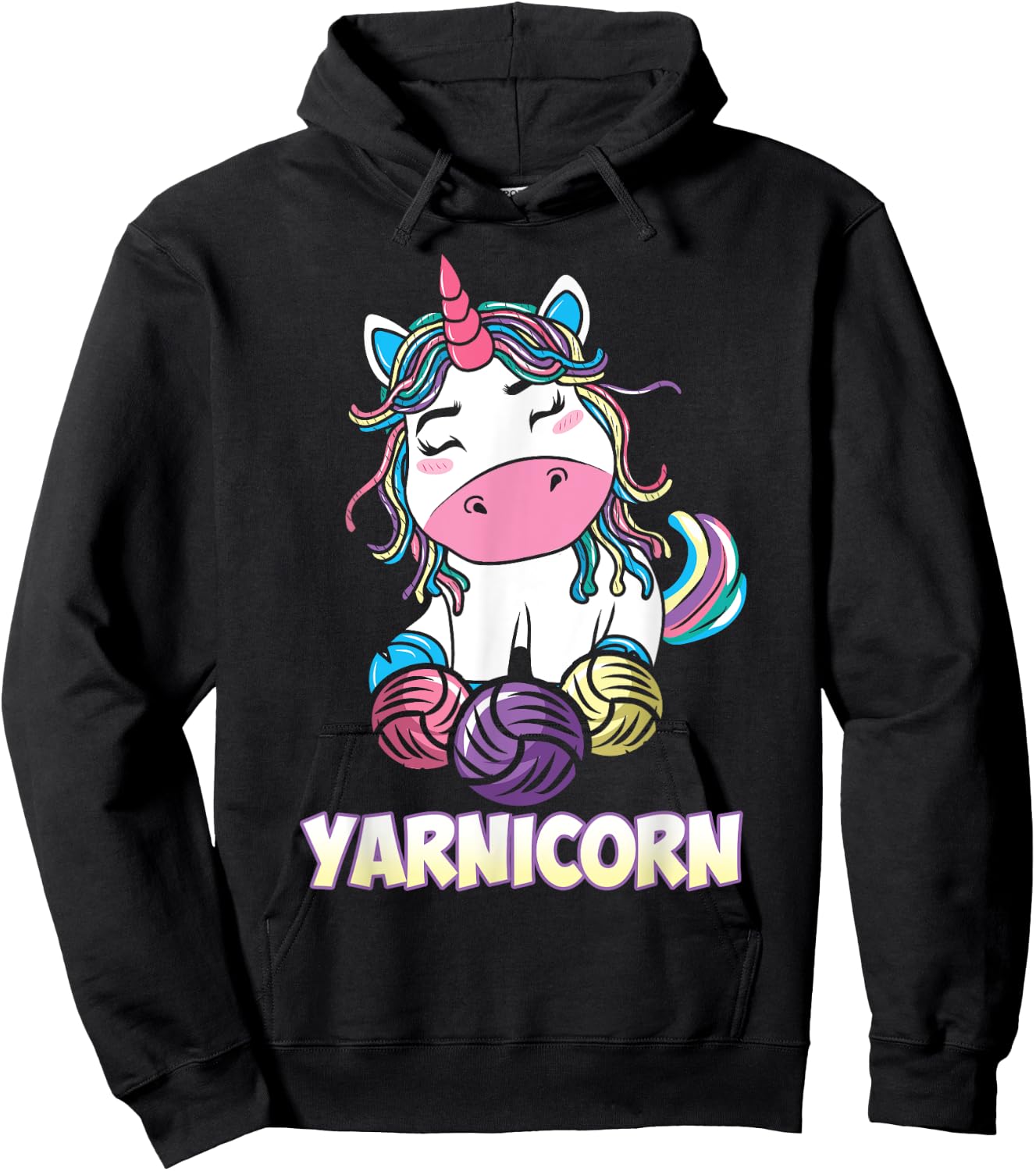 Yarnicorn Unicorn Yarn Art Knitting Lover Hoodie - Hoodie | Black
