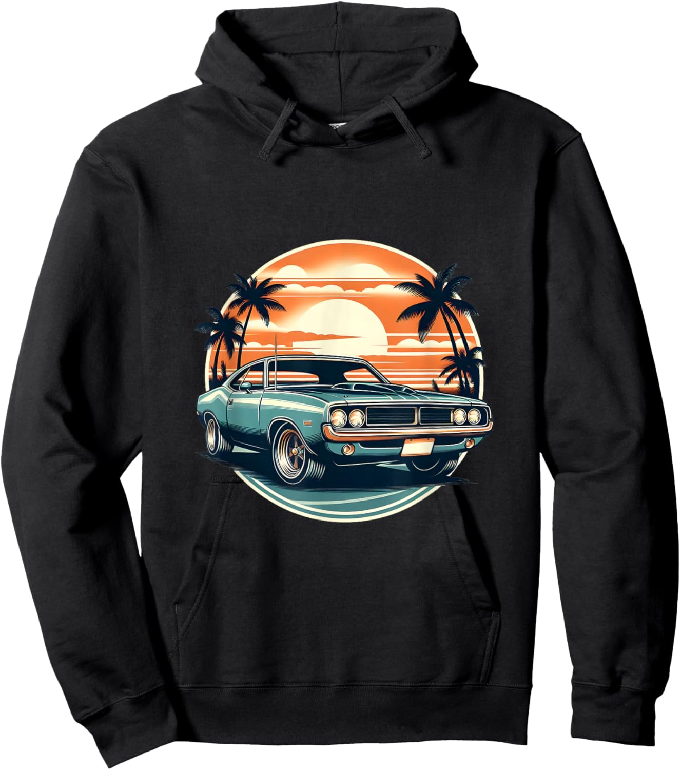 Classic Muscle Car Retro Vintage Style Hoodie - Hoodie | Black