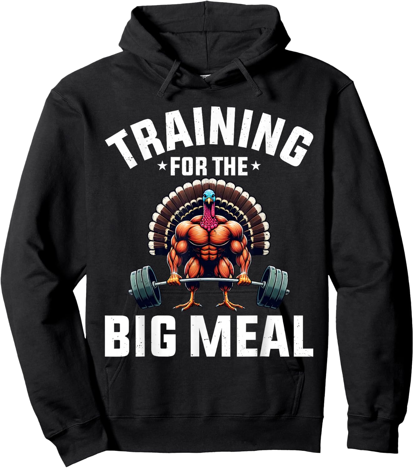 Training for the Big Meal Funny Turkey Workout Thanksgiving Hoodie - Hoodie | Black