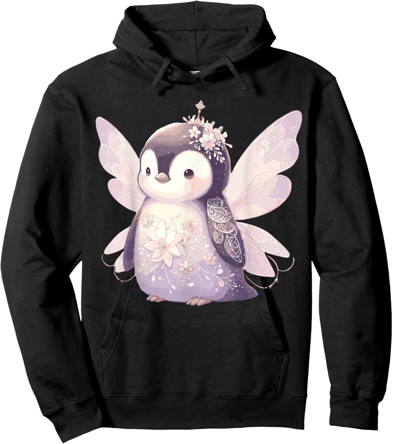 Cute Fairy Fairycore Aesthetic Penguin Lover Apparel Penguin Hoodie - Hoodie | Black