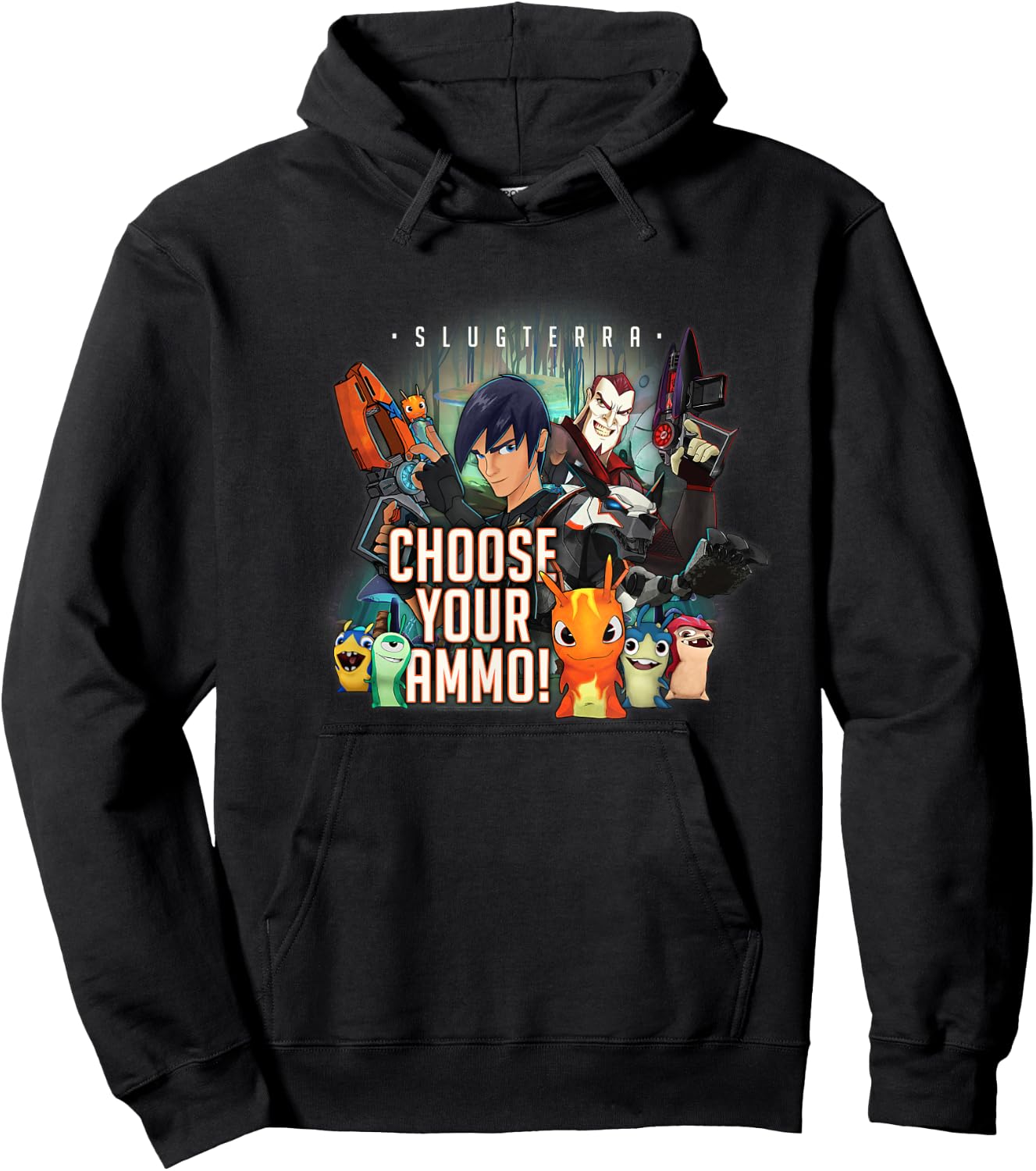 Slugterra - Eli and Dr. Thaddius Blakk - Choose Your Ammo Hoodie - Hoodie | Black
