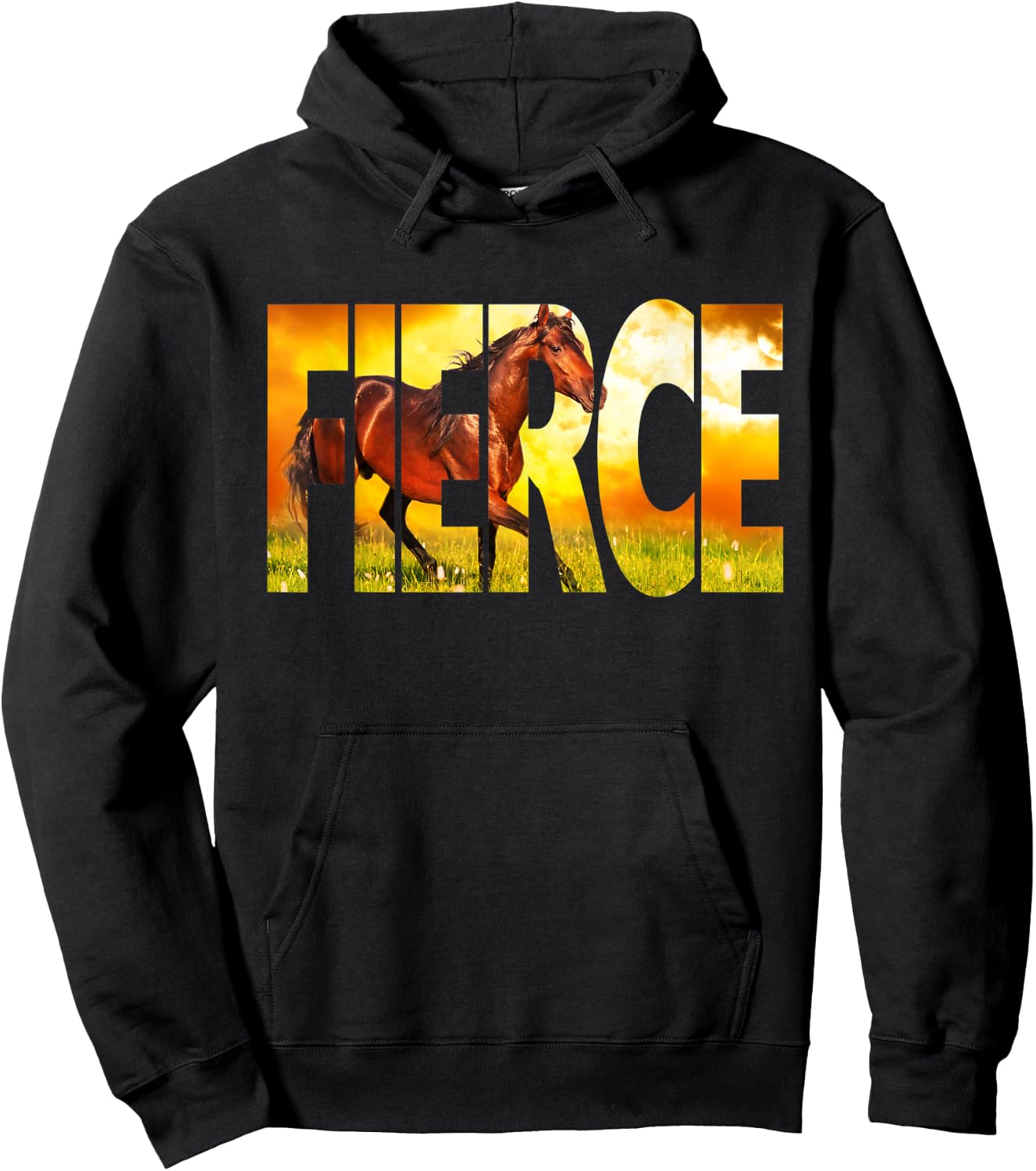 FIERCE Horse Shirt - Arabian Bay Stallion Hoodie - Hoodie | Black