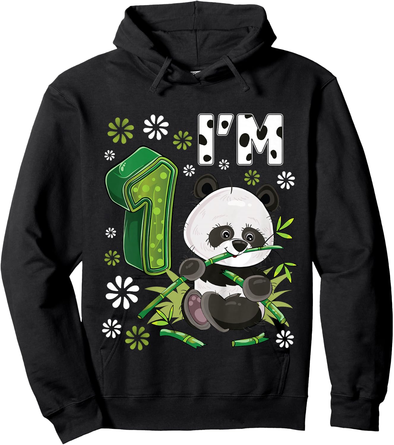 1 Year Old Panda 1st Birthday Party Animal Panda Lover Hoodie - Hoodie | Black